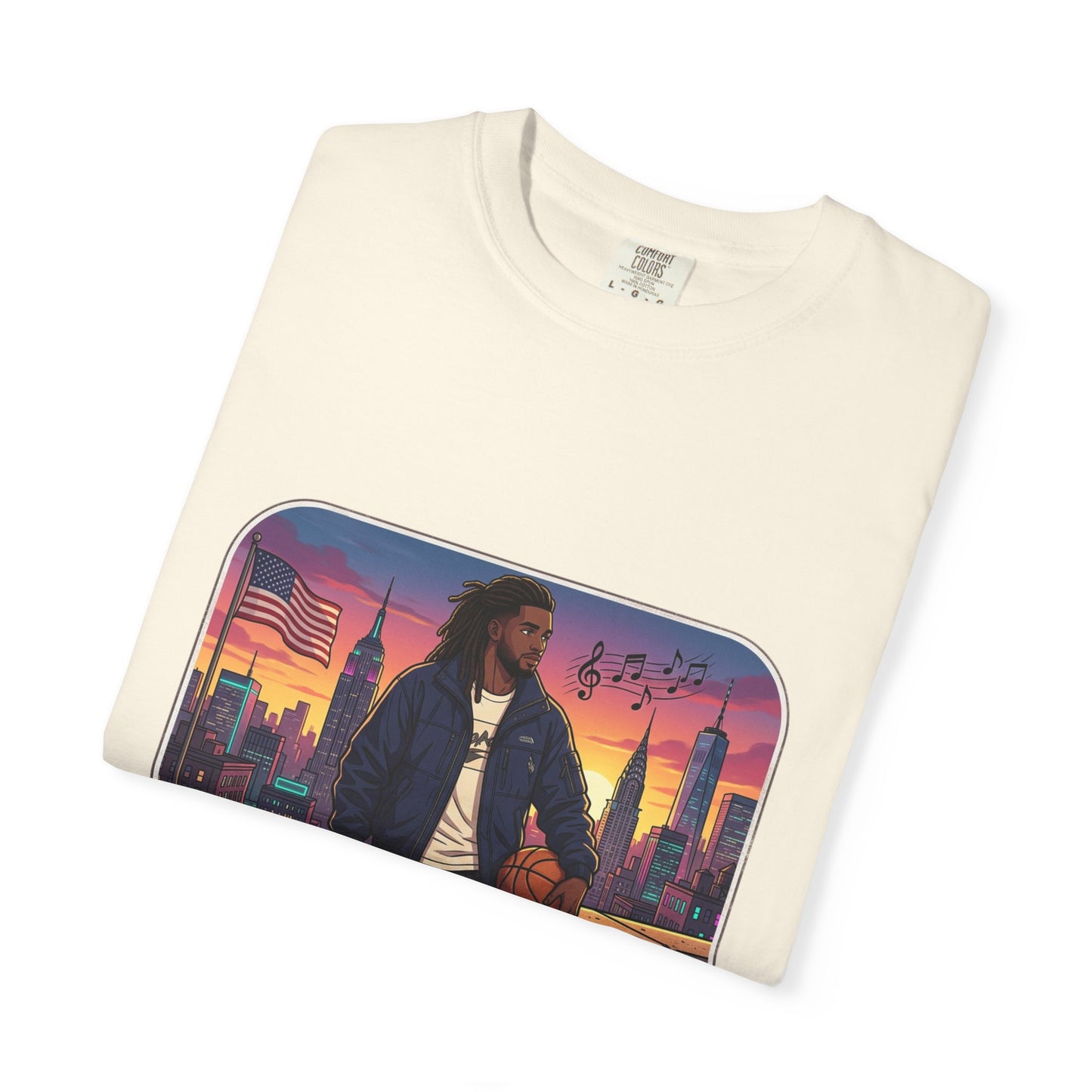 City Sunset Basketball Player T-Shirt — Urban Hoop Lifestyle Tee