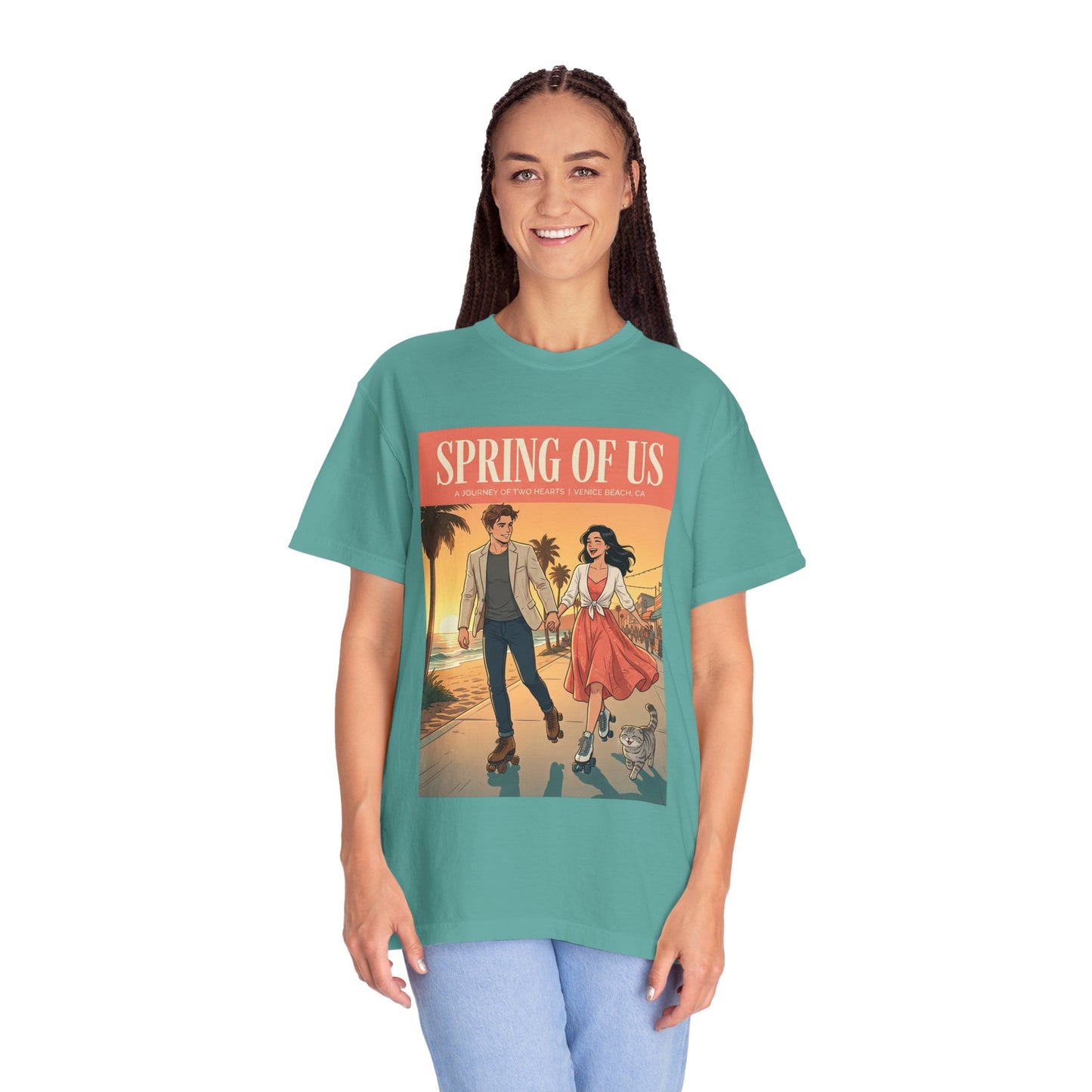 Spring of Us T-Shirt — Vintage Romantic Beach Couple Graphic Tee