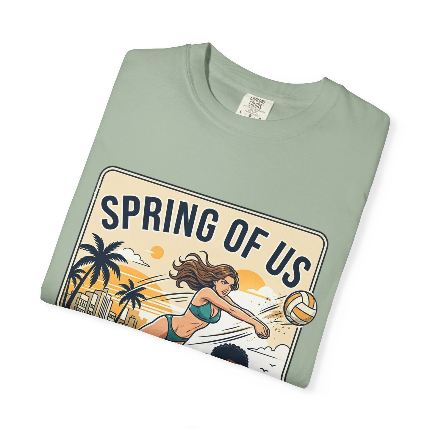 Spring of Us Beach Volleyball T-Shirt — Miami, Florida Retro Sun & Palm Tee