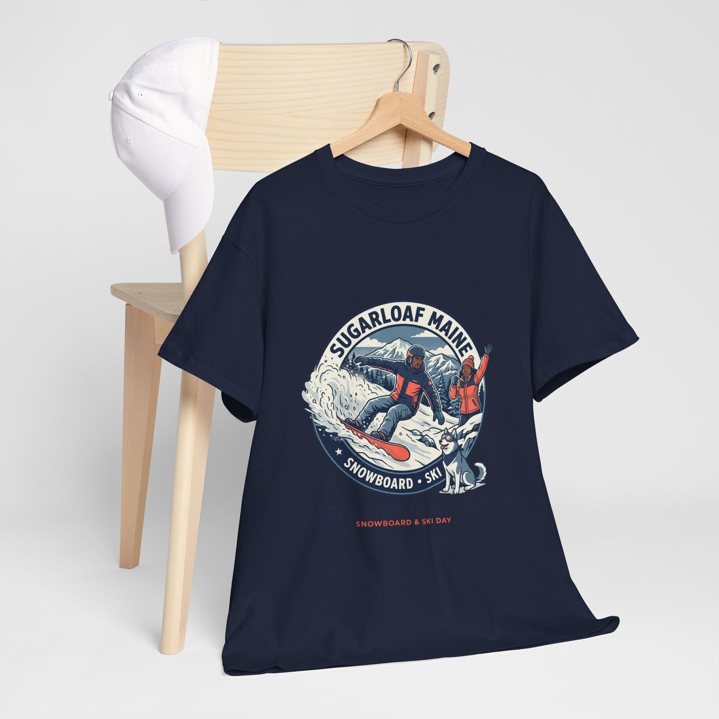 Sugarloaf Maine Snowboard & Ski T‑Shirt — Sugarloaf‑Carrabassett Valley Retro Graphic Tee