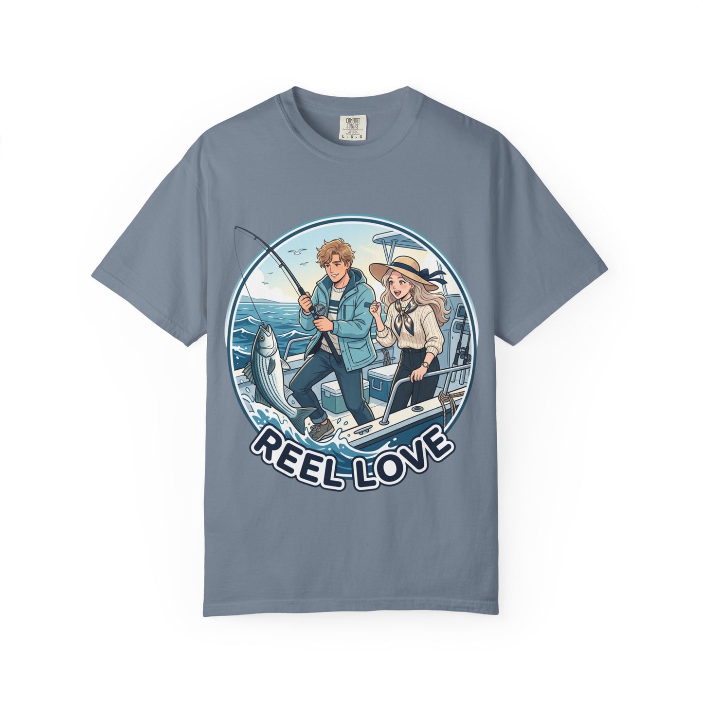 Reel Love Fishing T-Shirt — Cute Couple Anglers Graphic Tee