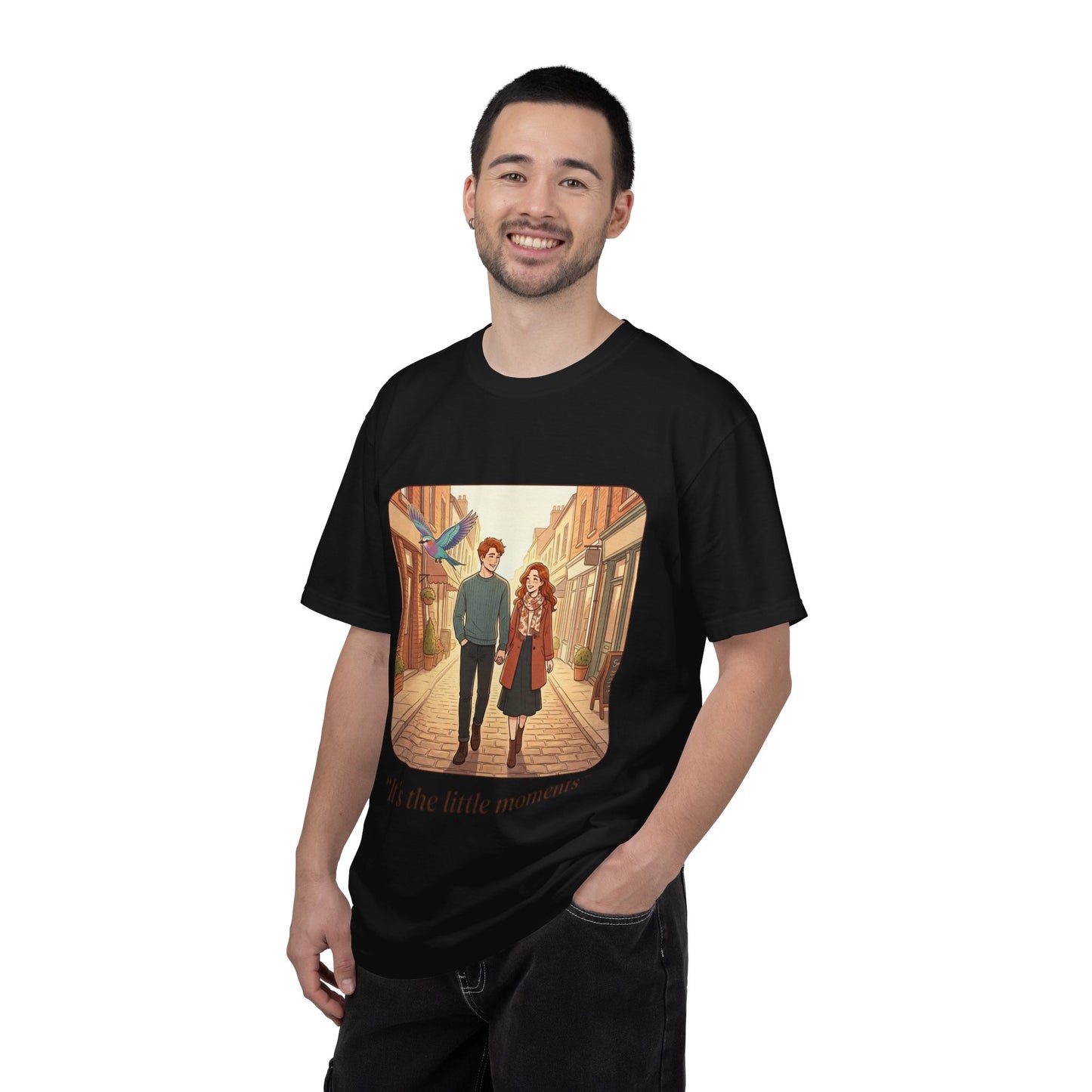 Romantic Stroll T-Shirt — “It’s the little moments” Couple Illustration Tee