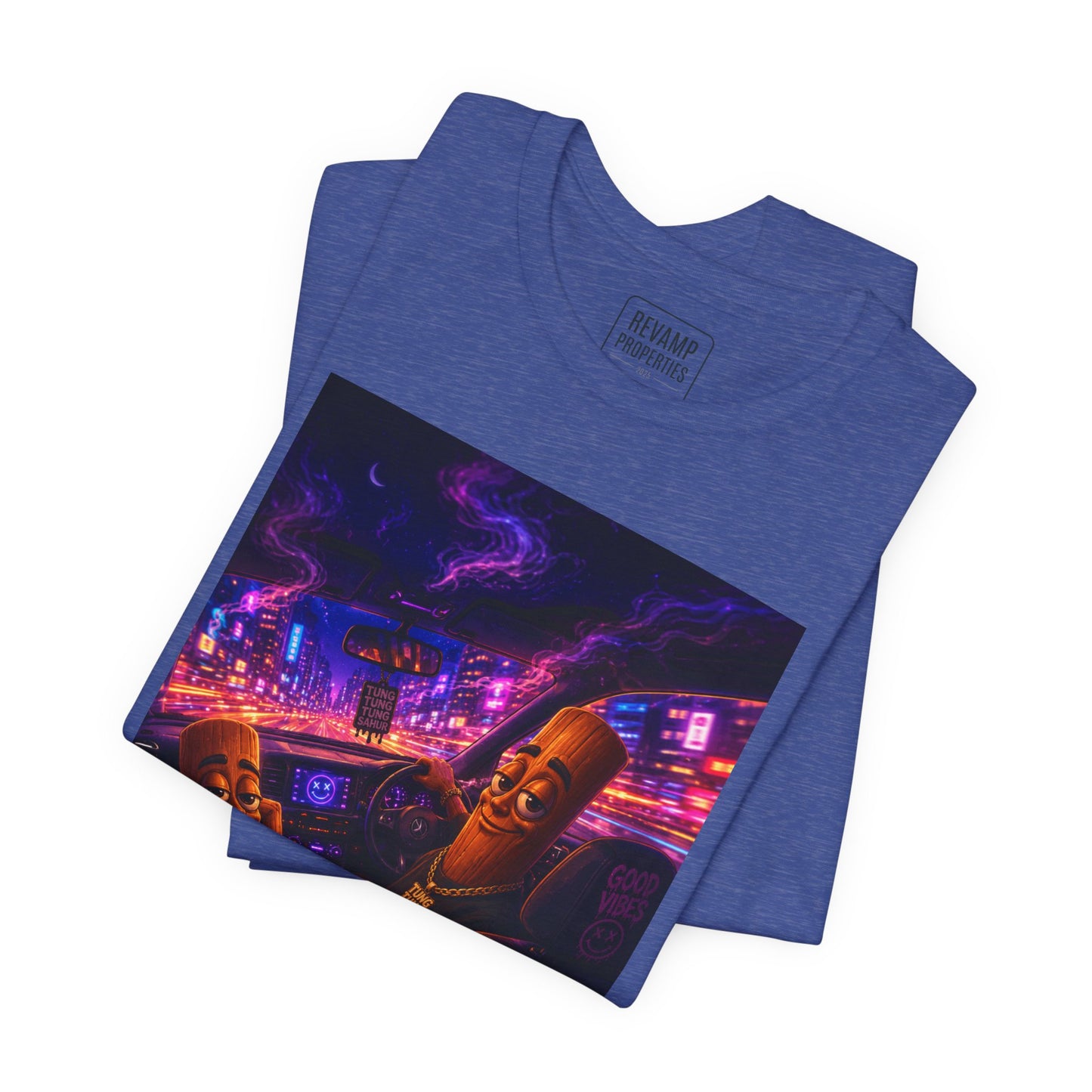 Tung Tung Tung Sahur Who Ride Like Us T-Shirt — Night Cruise Vaporwave Graphic Tee