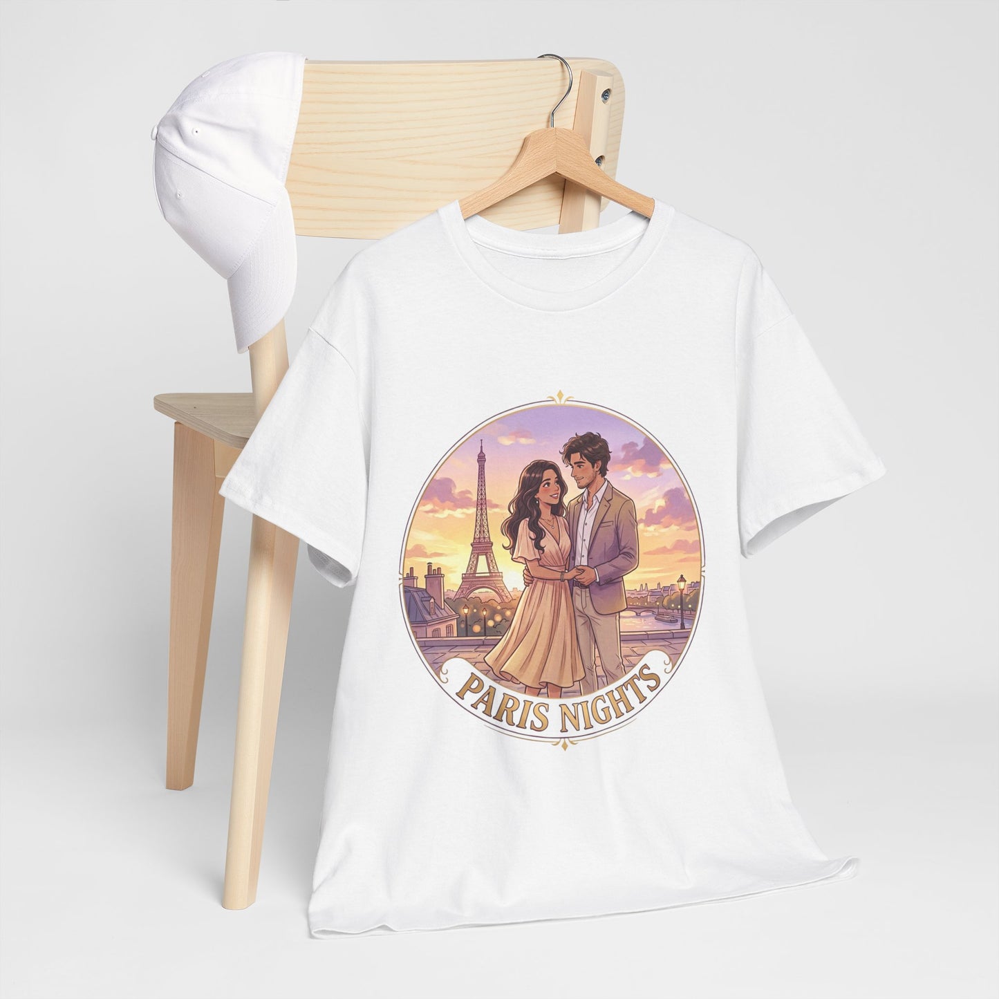 Paris Nights T-Shirt — Romantic Eiffel Tower Couple Tee