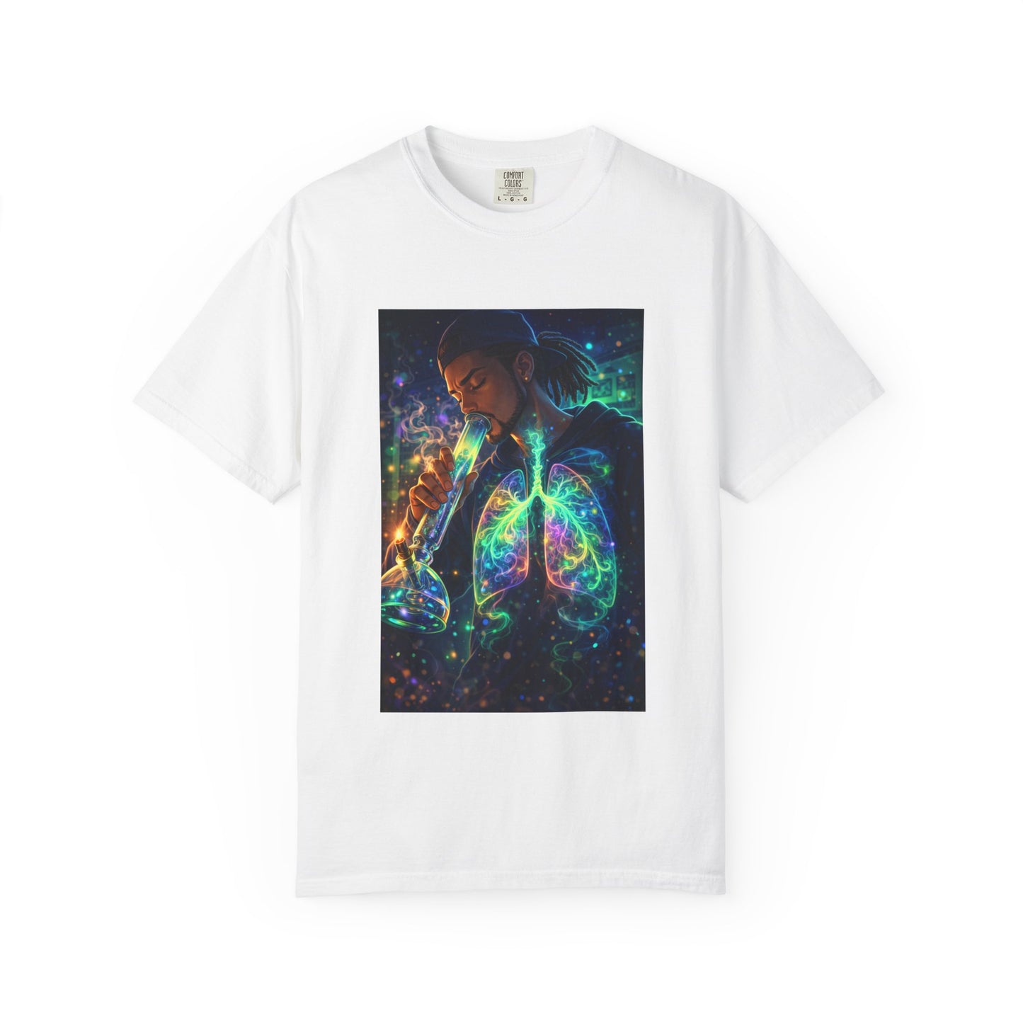 Cosmic Lungs T-Shirt — Neon Anatomical Art Tee