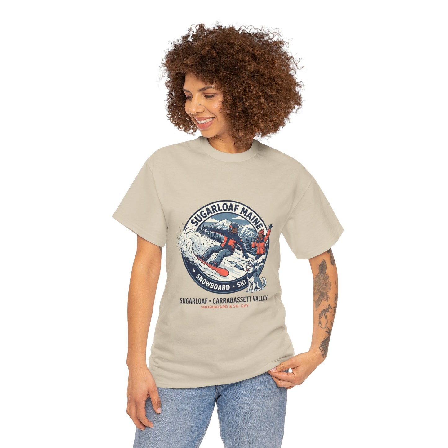 Sugarloaf Maine Snowboard & Ski T‑Shirt — Sugarloaf‑Carrabassett Valley Retro Graphic Tee