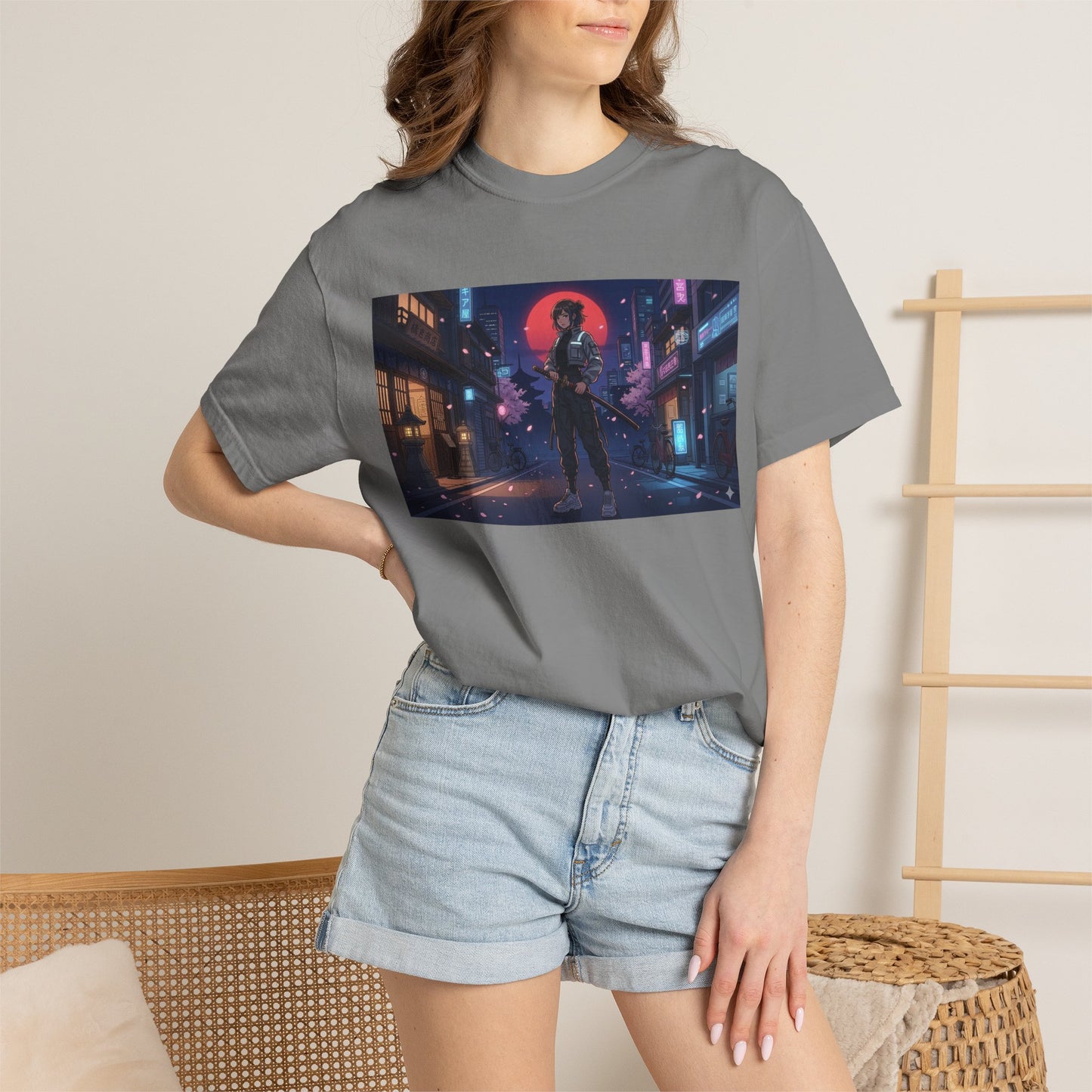 Japan — Samurai City Tradition + Nightscape T-Shirt —  Graphic Tee