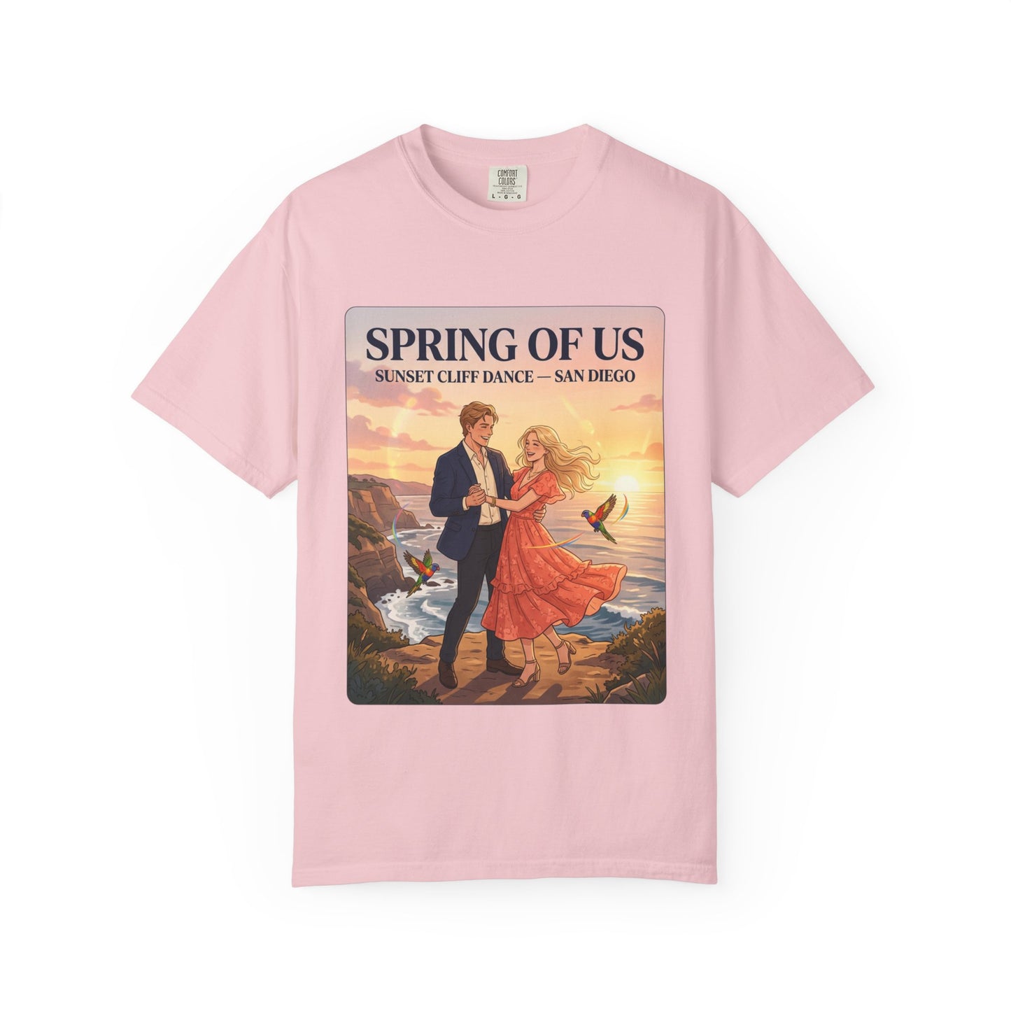 Spring of Us T‑Shirt — Sunset Cliff Dance San Diego Vintage Romance Tee