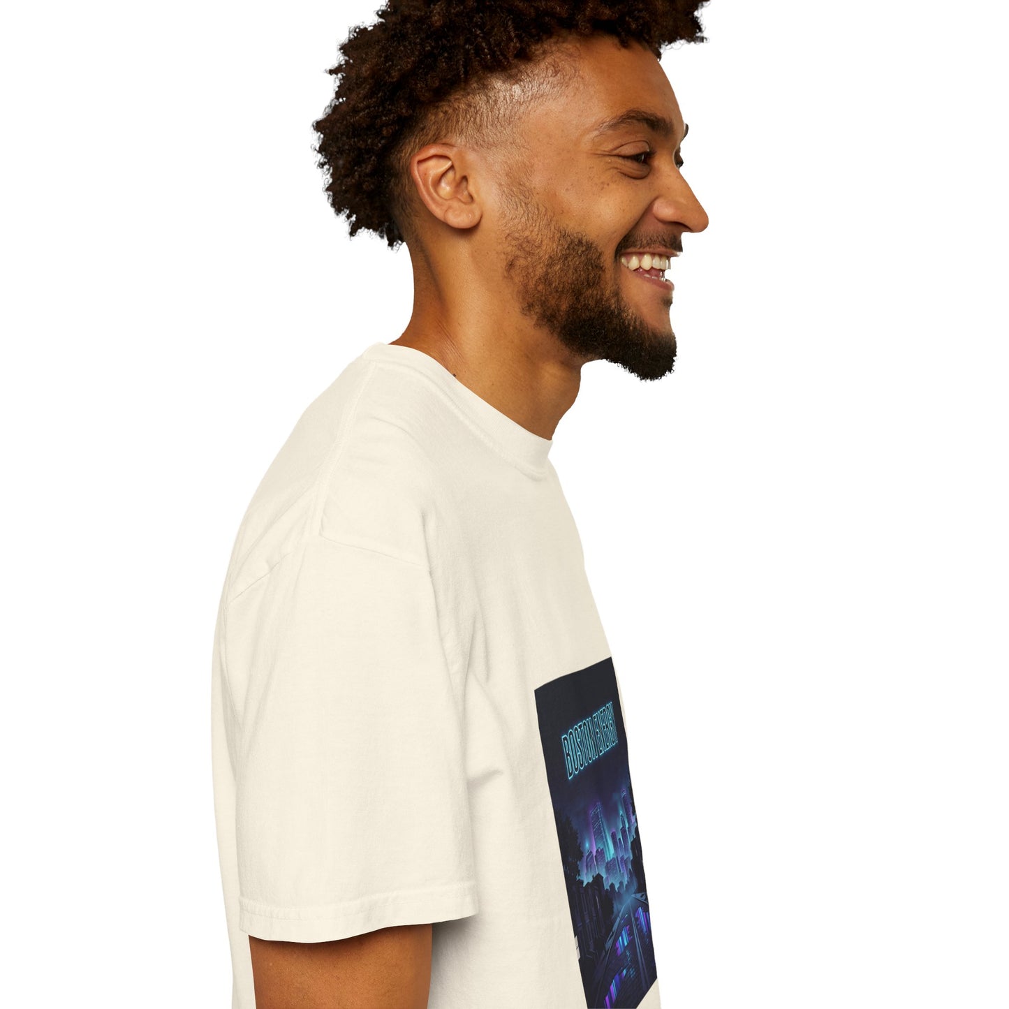 T-Shirt — "Boston Energy" Neon Cityscape Graphic Tee