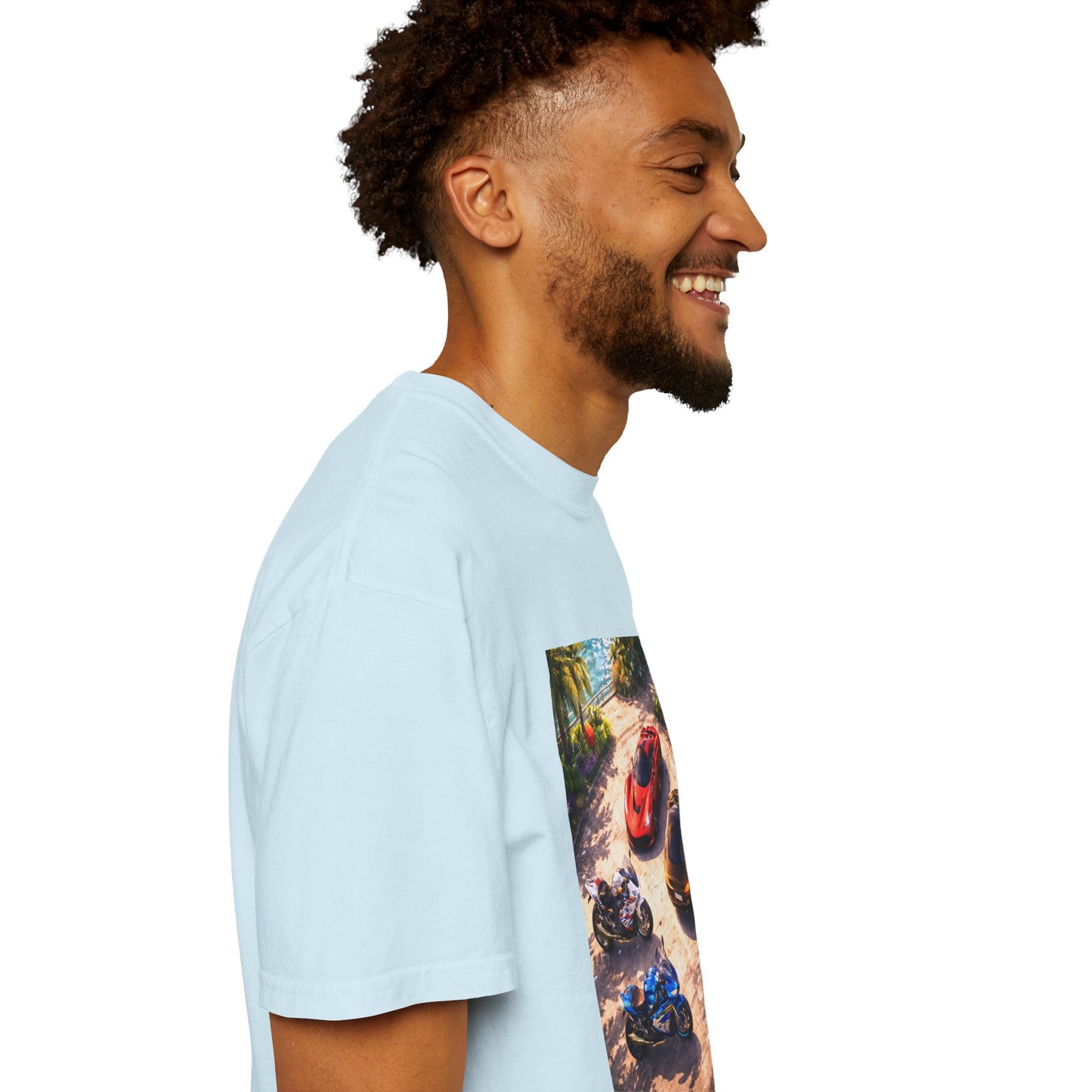 MULTI-VEHICLE - T-Shirt — Tropical Sports Cars & Motorbikes Print
