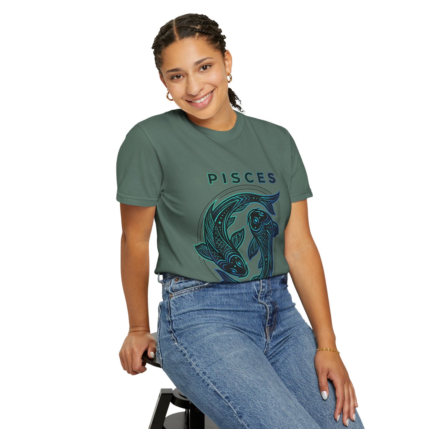 Pisces Zodiac T-Shirt — Artistic Twin Fish Astrology Tee