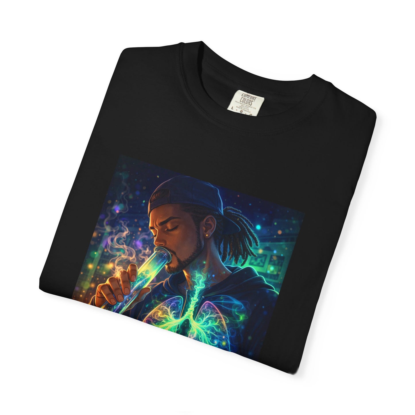 Cosmic Lungs T-Shirt — Neon Anatomical Art Tee