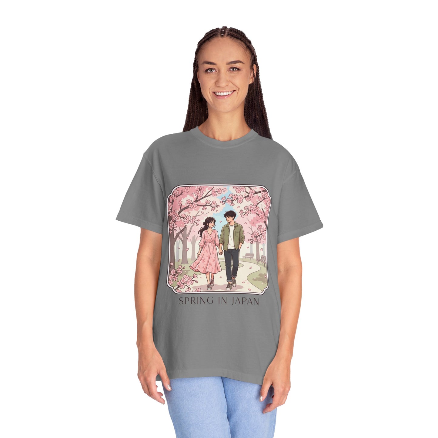 Spring in Japan T-Shirt — Cherry Blossom Couple Graphic Tee