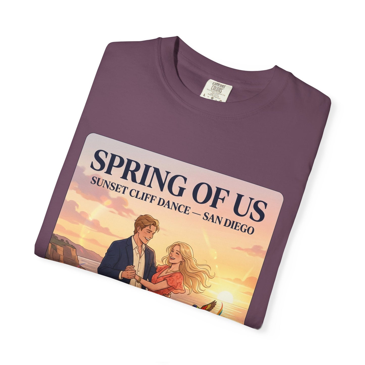 Spring of Us T‑Shirt — Sunset Cliff Dance San Diego Vintage Romance Tee