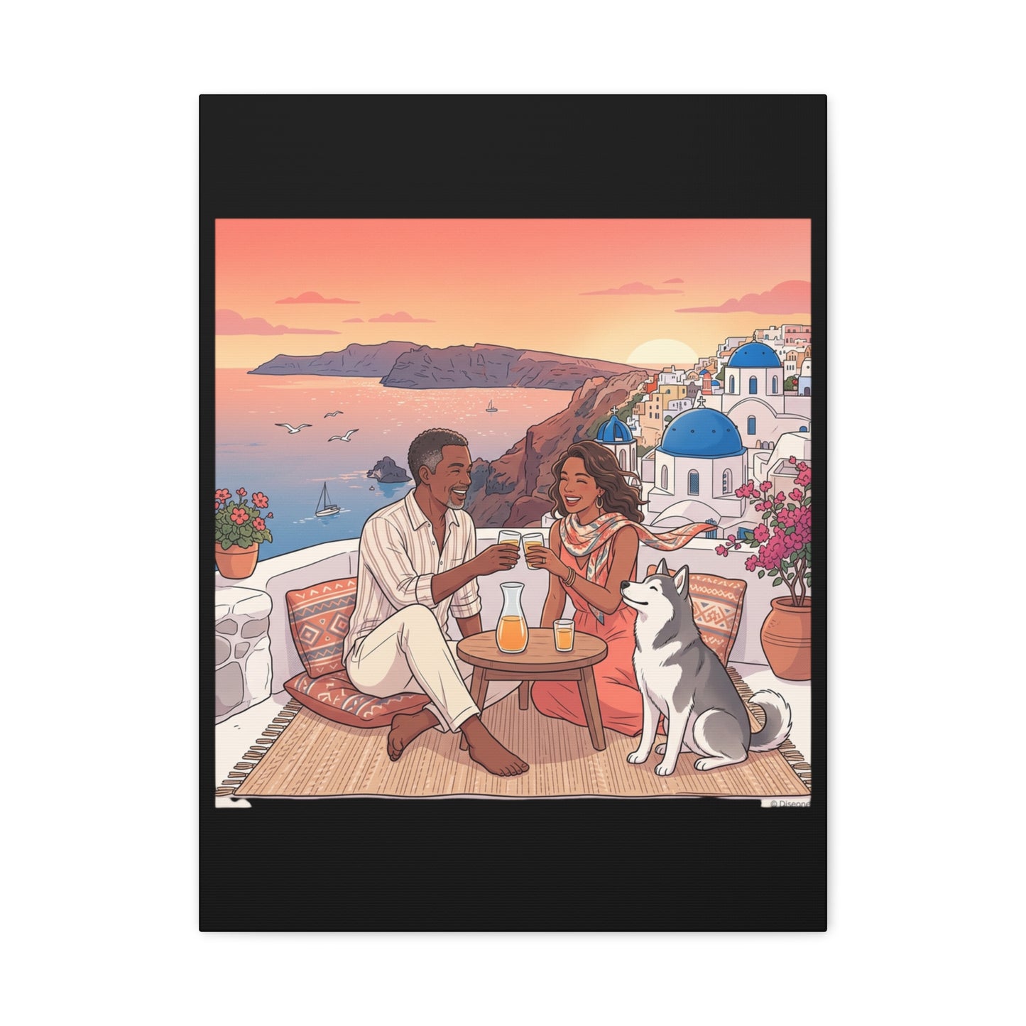 Santorini, Greece – “Sunset Serenade - Matte Canvas, Stretched, 1.25"