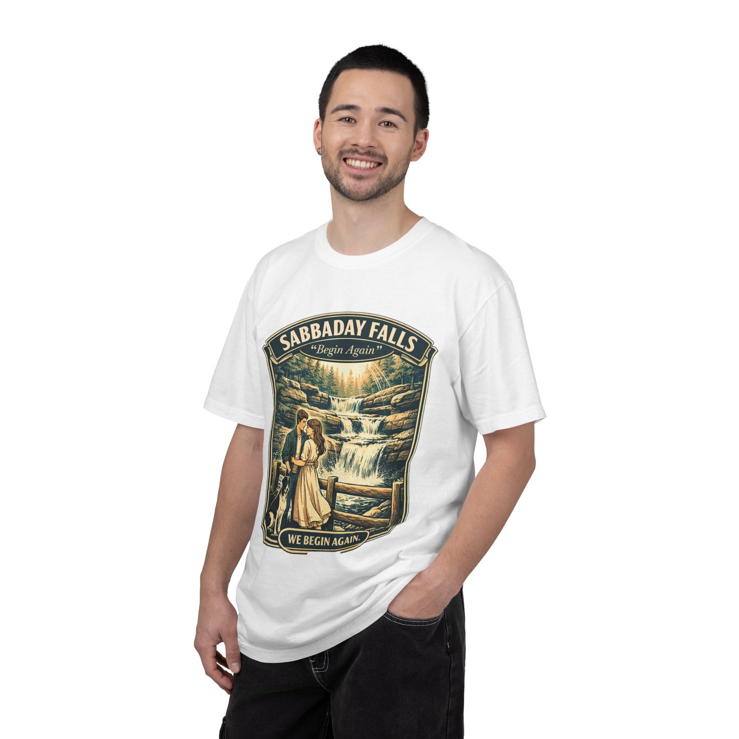 Sabbaday Falls 'We Begin Again' Vintage Nature T-Shirt