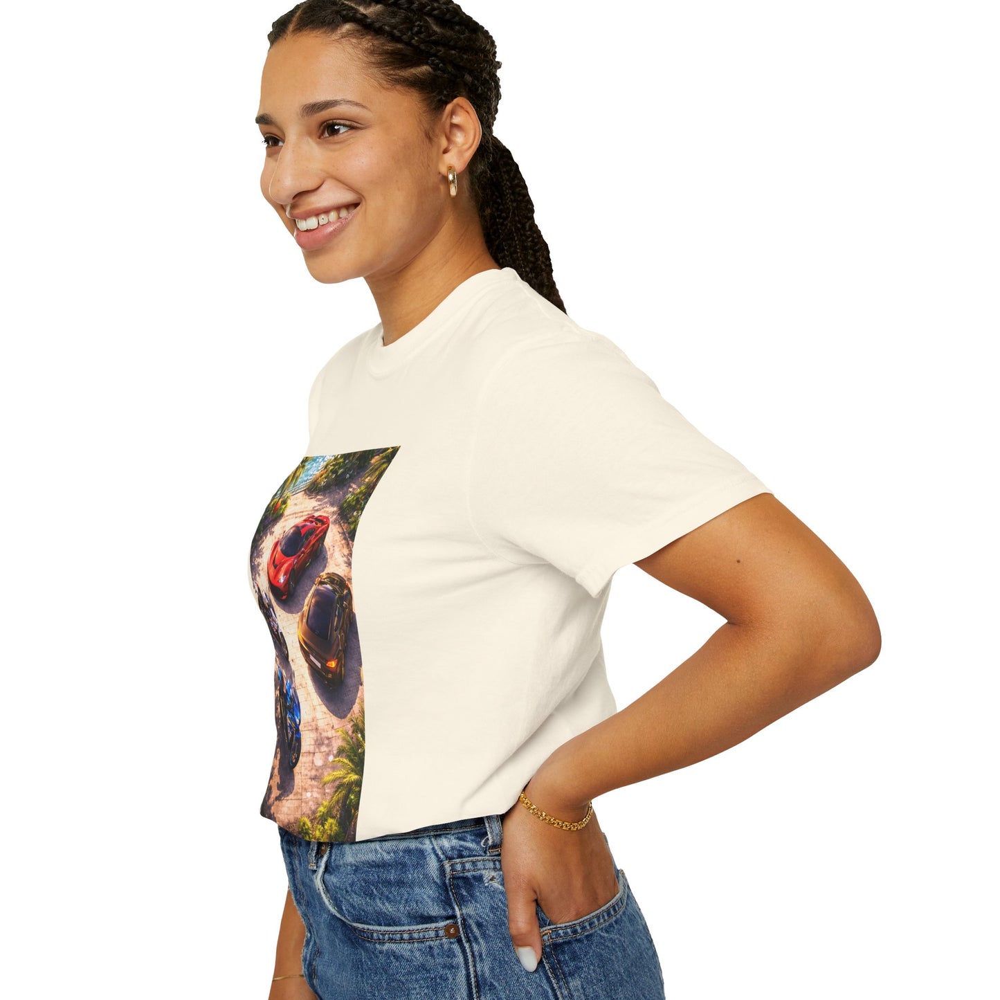 MULTI-VEHICLE - T-Shirt — Tropical Sports Cars & Motorbikes Print