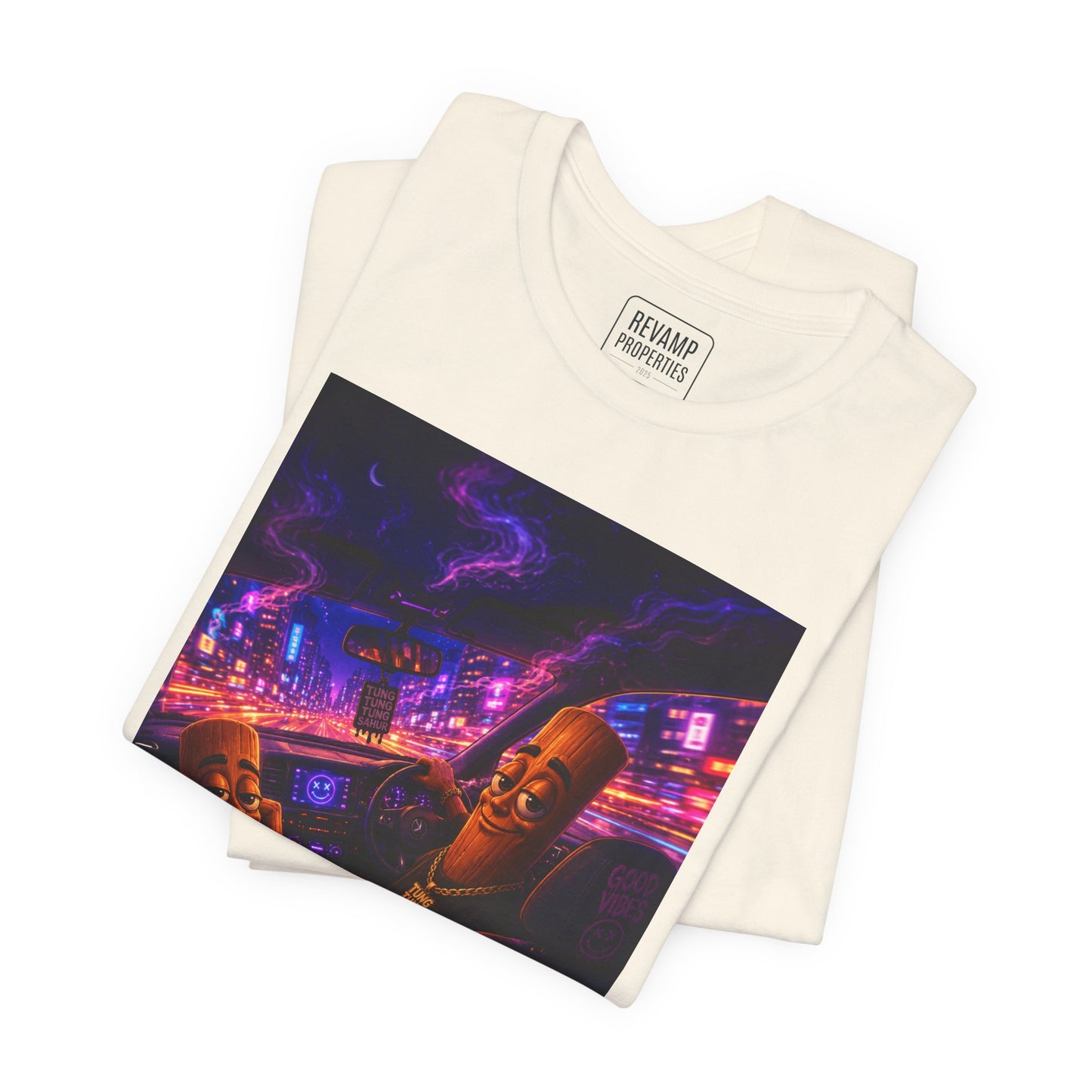 Tung Tung Tung Sahur Who Ride Like Us T-Shirt — Night Cruise Vaporwave Graphic Tee