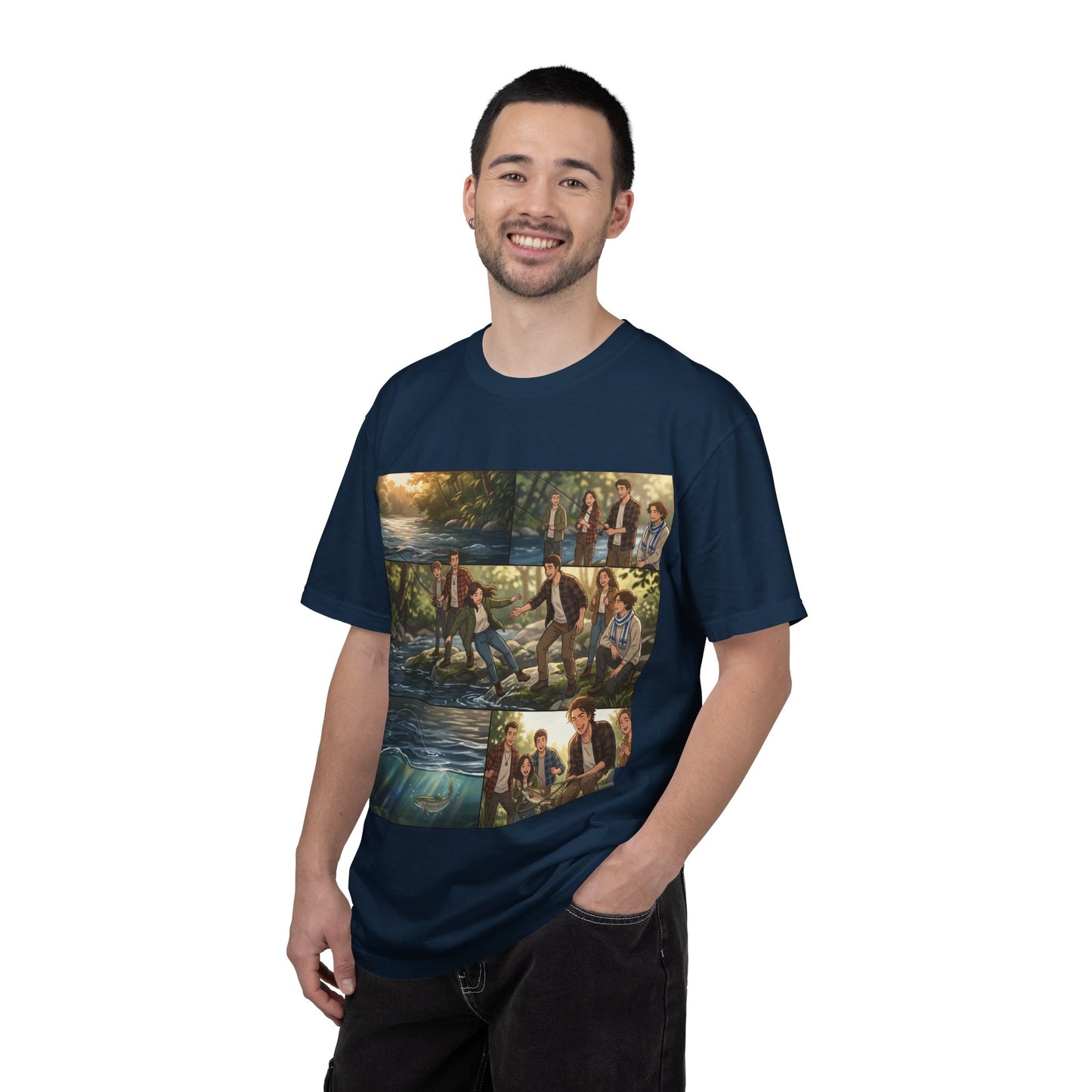 Band Photo Collage T-Shirt – Retro River Scene Crew Tee