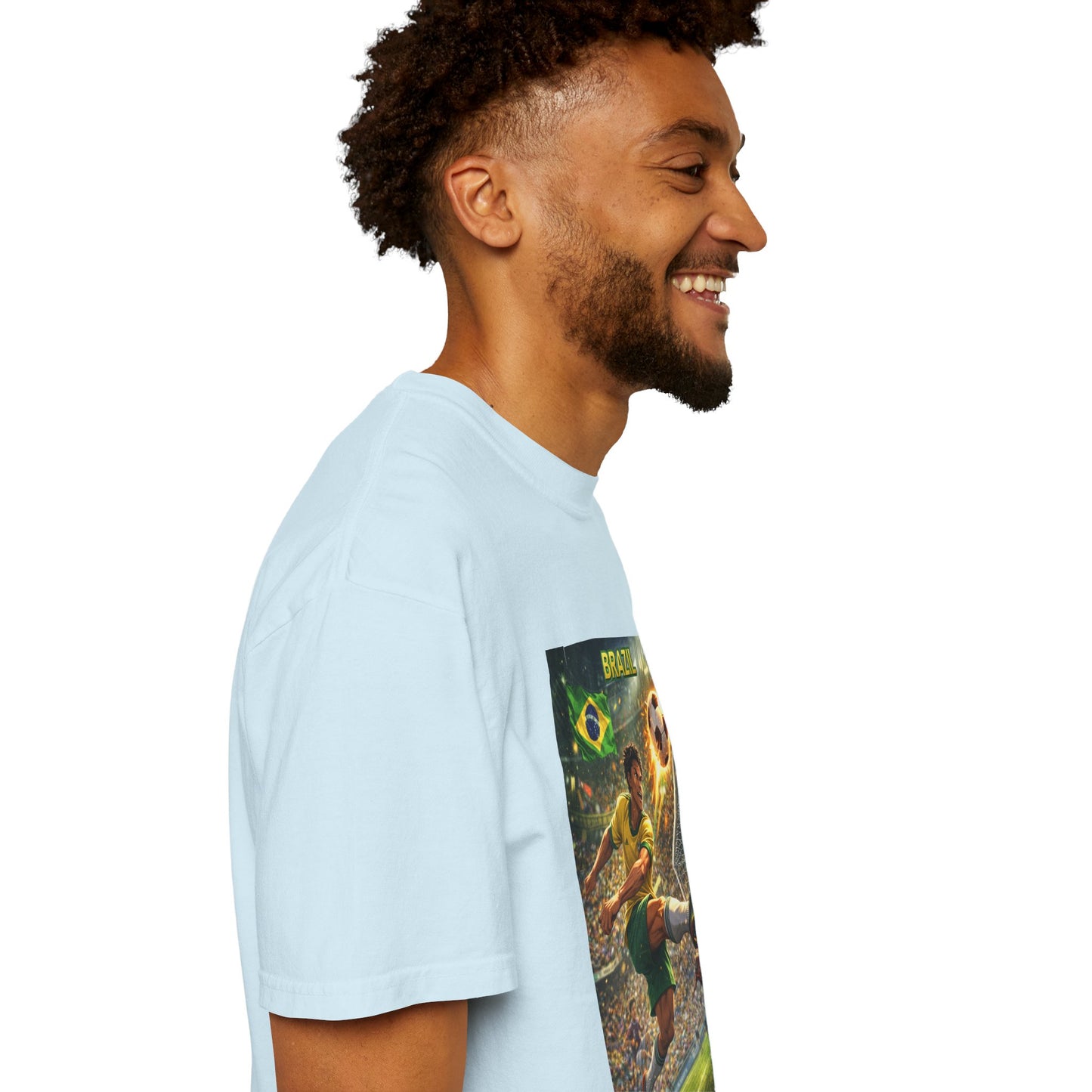 Brazil Soccer T-Shirt – Vintage Player Kick Graphic (Brazil)
