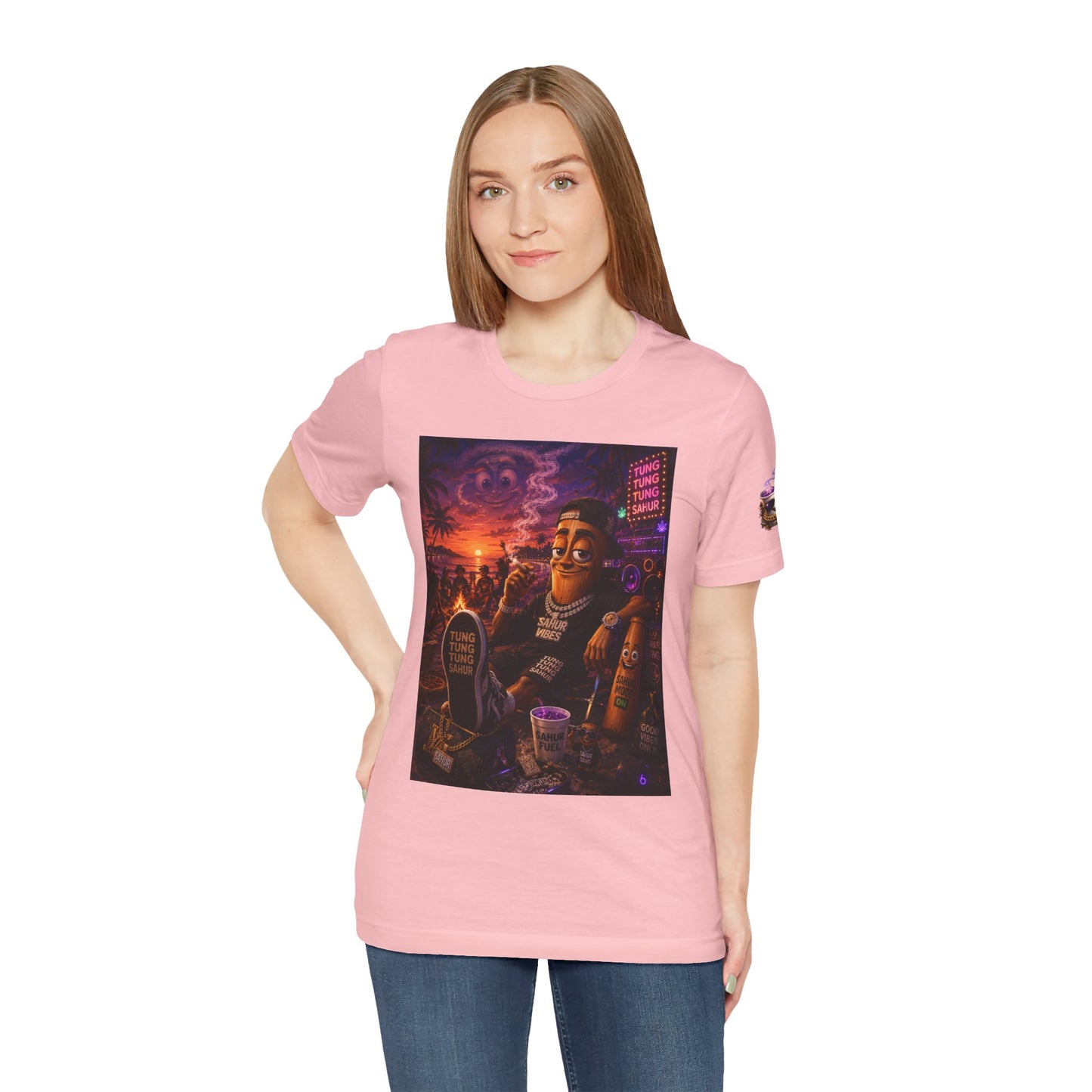 Tung Tung Tung Sahur T-Shirt — "Summertime Vibes" Retro Beach Party Graphic Tee
