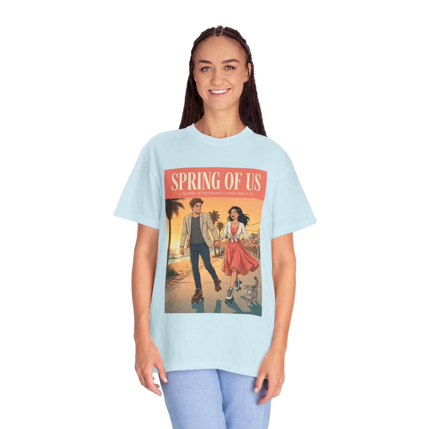 Spring of Us T-Shirt — Vintage Romantic Beach Couple Graphic Tee