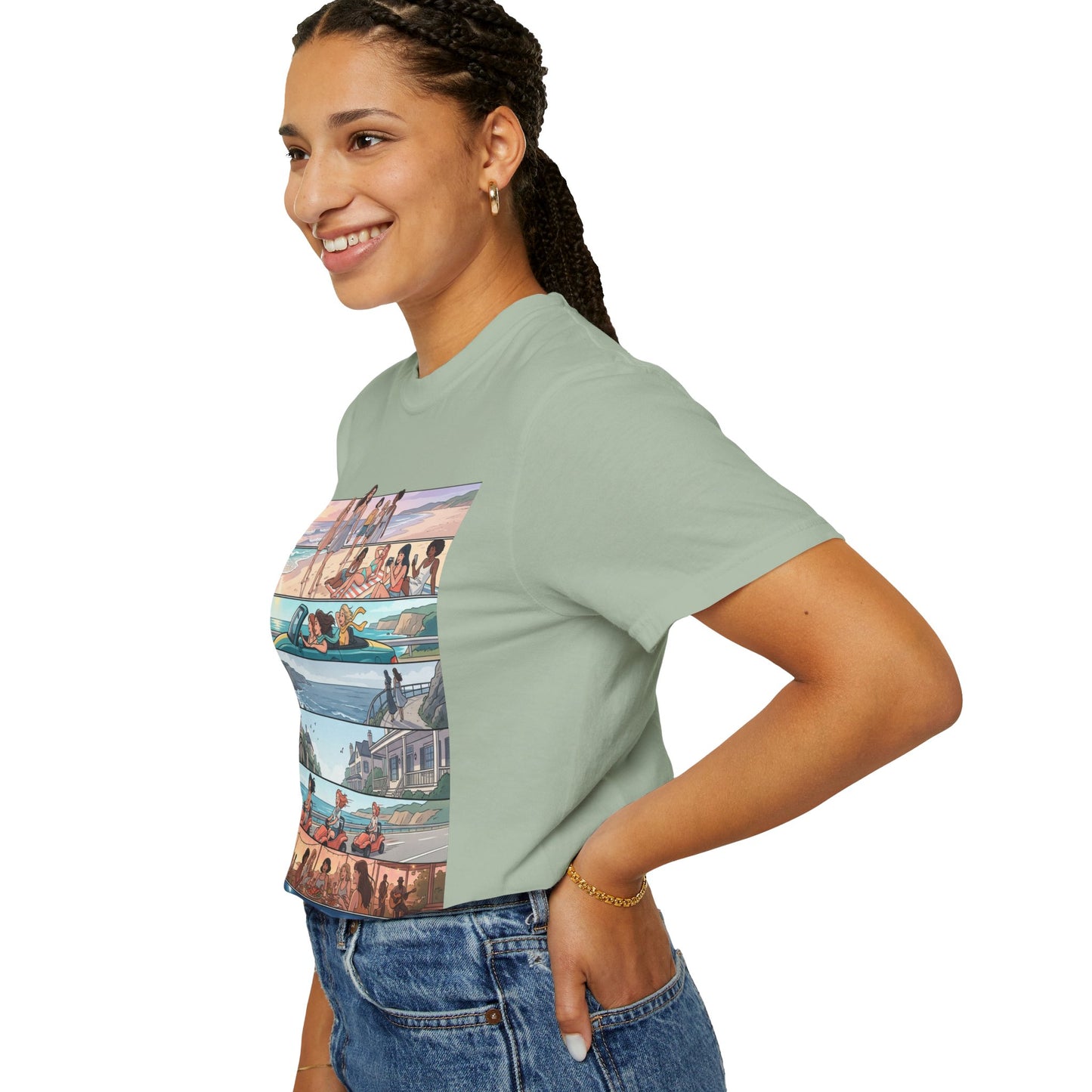 Beach Day Comic Panel T-Shirt — 'Meet Me Where the Waves' Graphic Tee