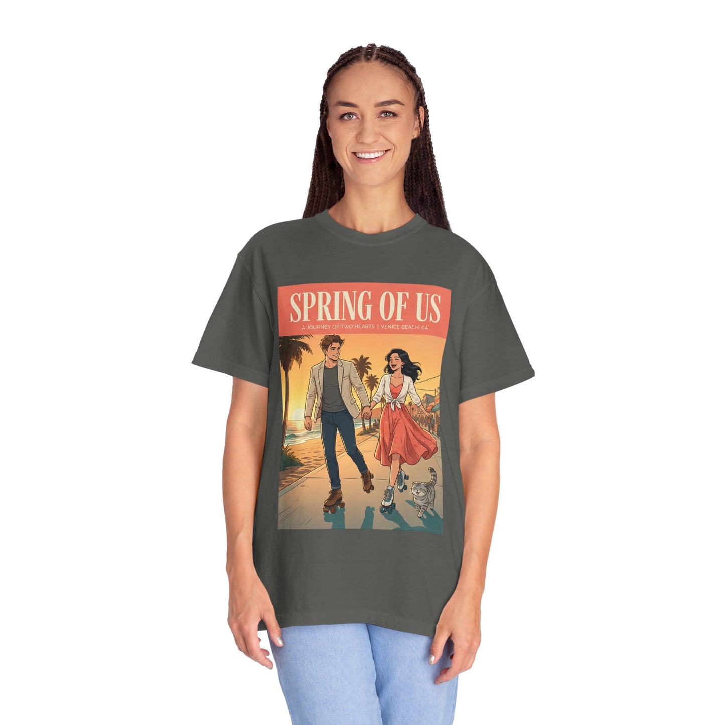 Spring of Us T-Shirt — Vintage Romantic Beach Couple Graphic Tee