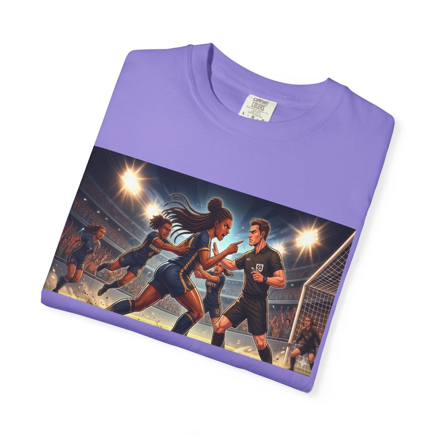Soccer Night Match T-Shirt — Dynamic Players Under Stadium Lights