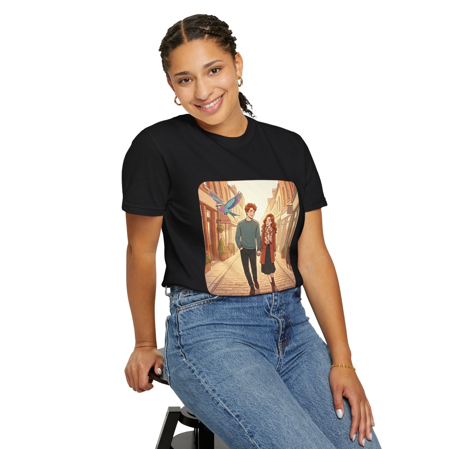 Romantic Stroll T-Shirt — “It’s the little moments” Couple Illustration Tee
