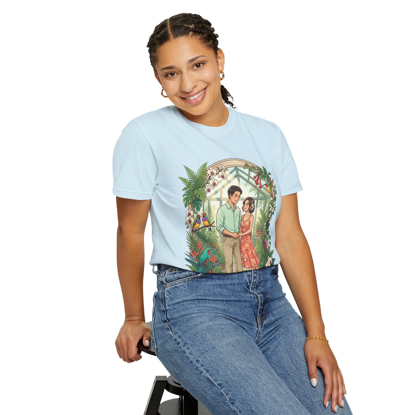 Romantic Greenhouse Couples T-Shirt — “Love Grows Where We Nurture It”