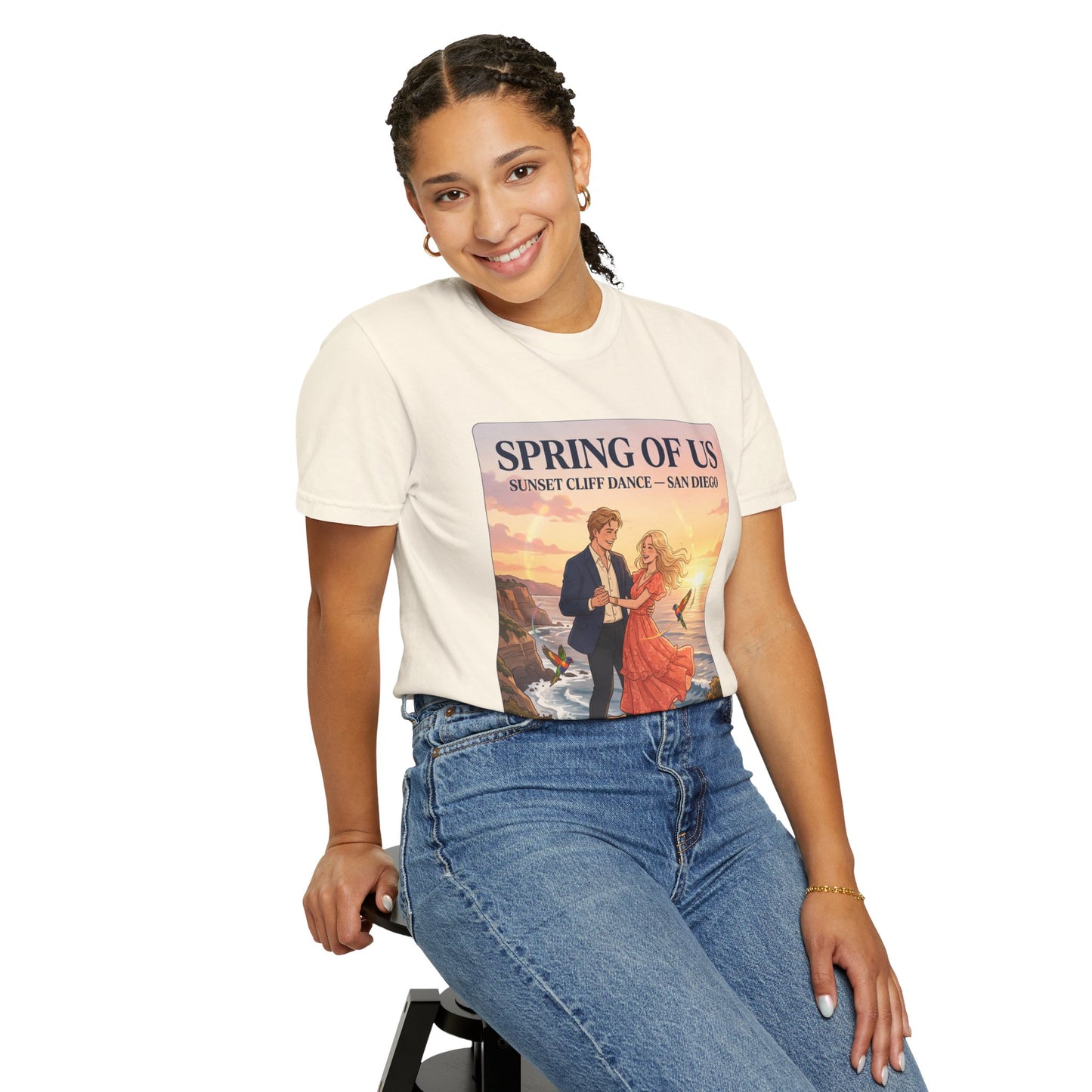 Spring of Us T‑Shirt — Sunset Cliff Dance San Diego Vintage Romance Tee