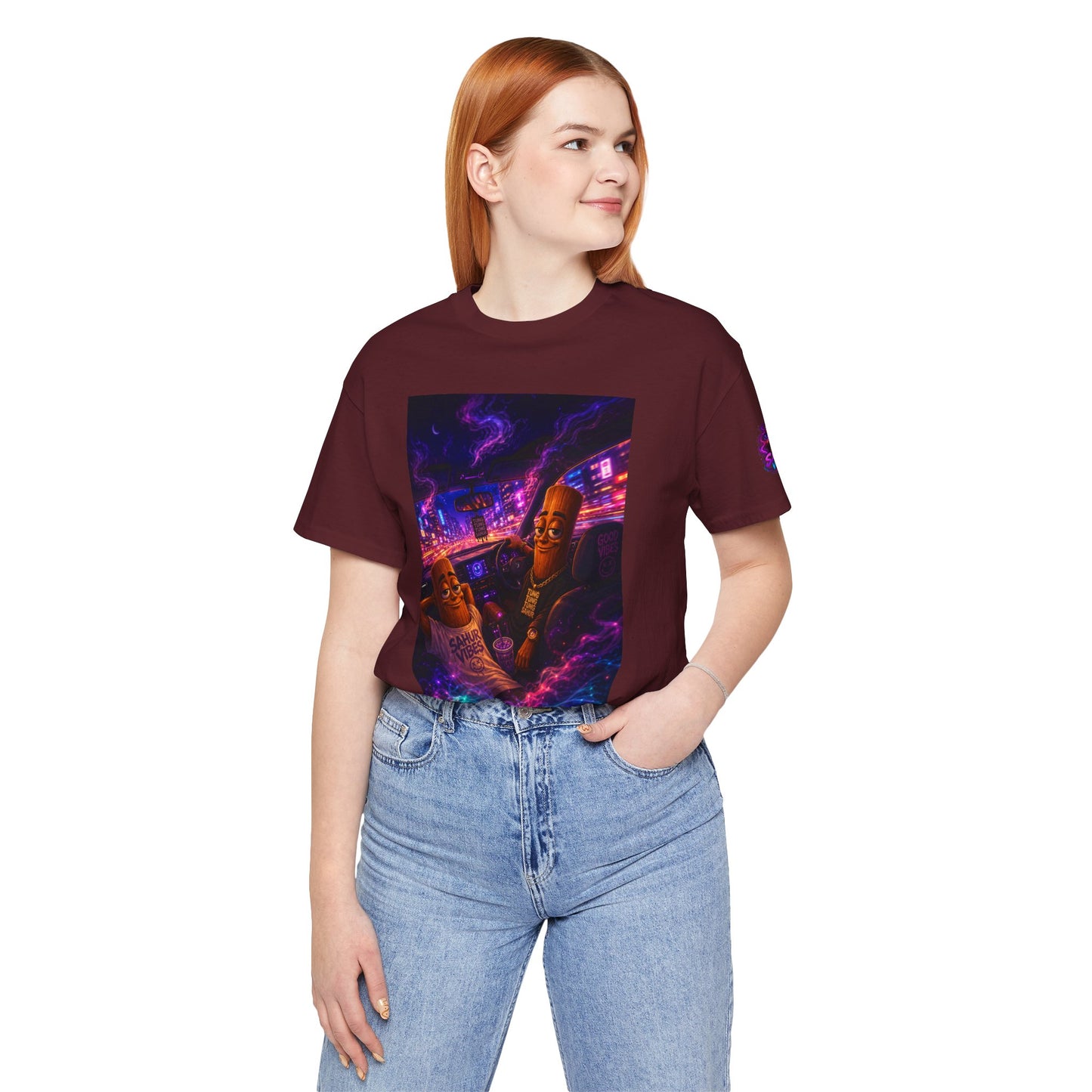 Tung Tung Tung Sahur Who Ride Like Us T-Shirt — Night Cruise Vaporwave Graphic Tee