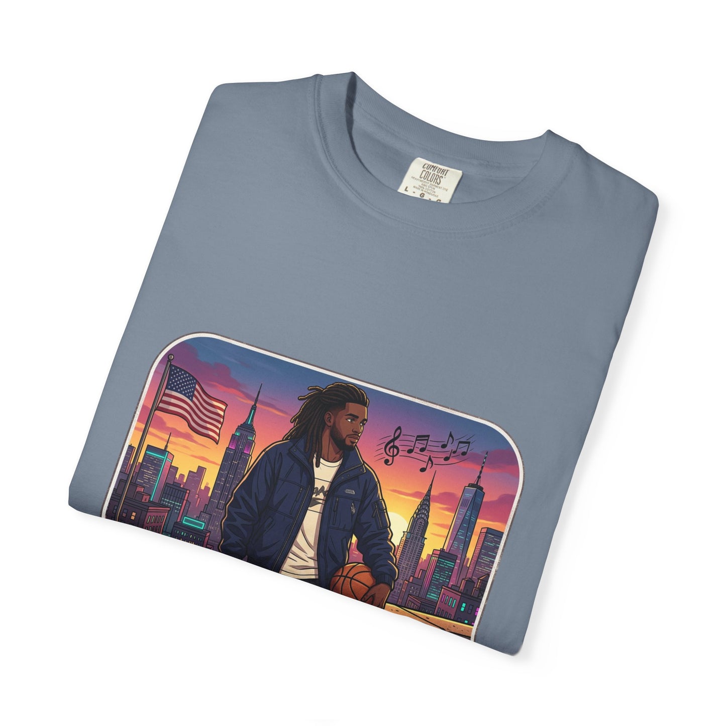 City Sunset Basketball Player T-Shirt — Urban Hoop Lifestyle Tee