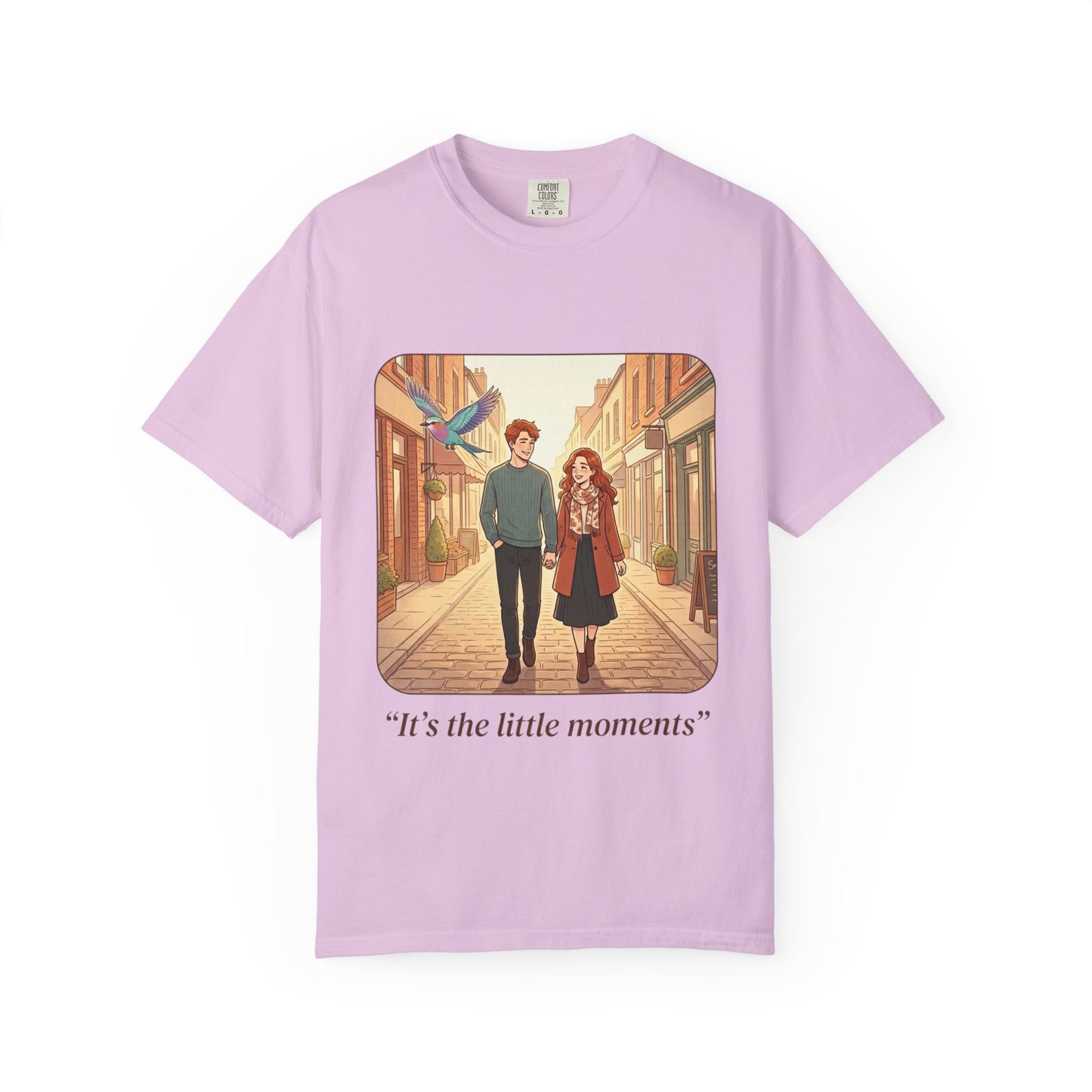 Romantic Stroll T-Shirt — “It’s the little moments” Couple Illustration Tee
