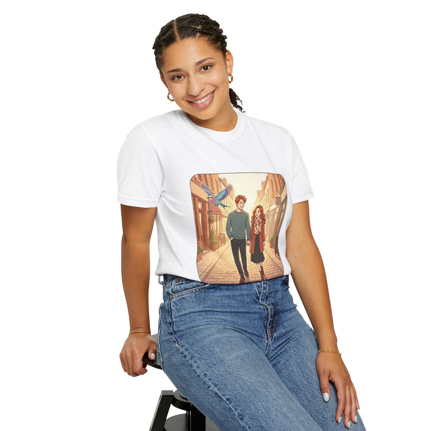 Romantic Stroll T-Shirt — “It’s the little moments” Couple Illustration Tee