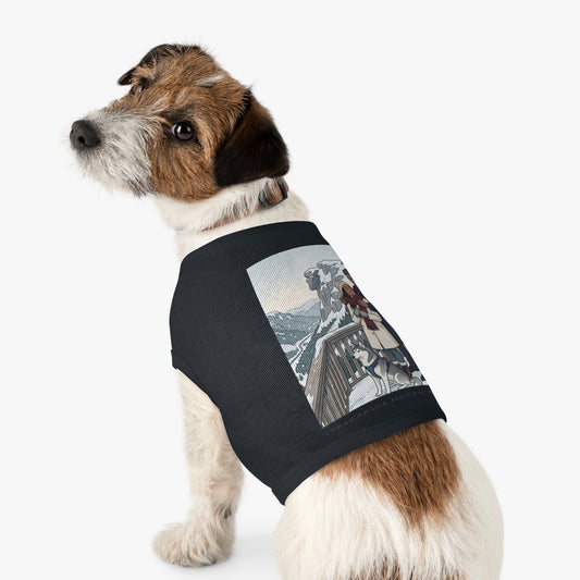 Dog Winter Walk Tank — Cozy Couple & Husky Scenic Pet Tank Top