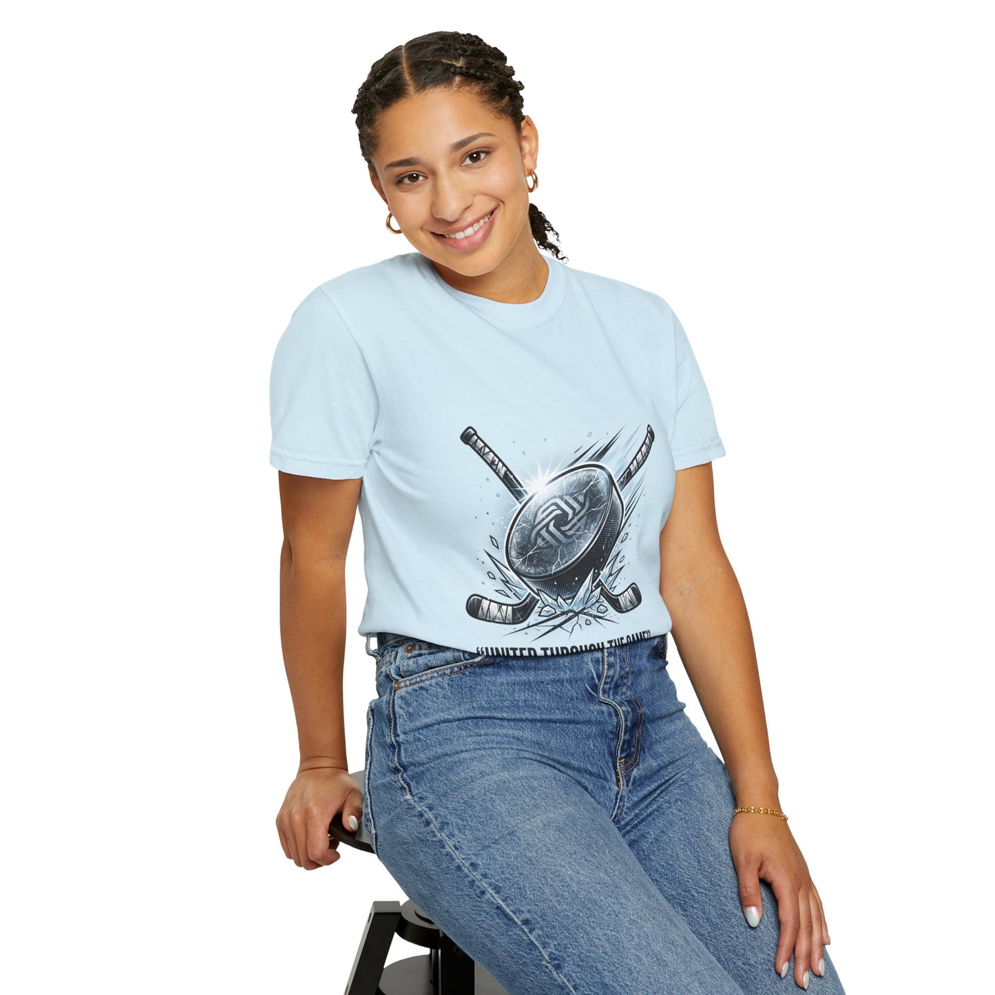 Hockey Graphic Tee — "United Through the Game" Team Spirit T-Shirt