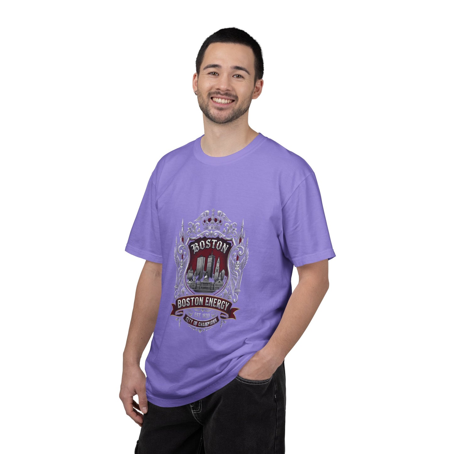 Boston Energy Vintage Crest T-Shirt — Retro City Skyline Tee