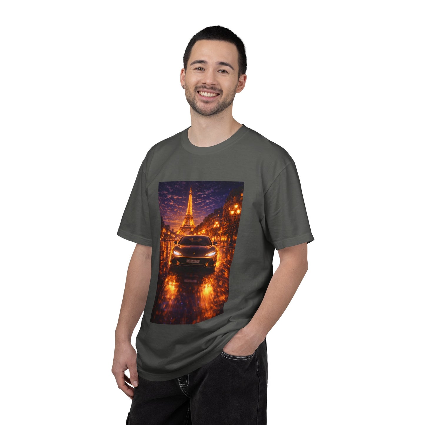 Paris Night Drive T-Shirt — Eiffel Tower Car Scene