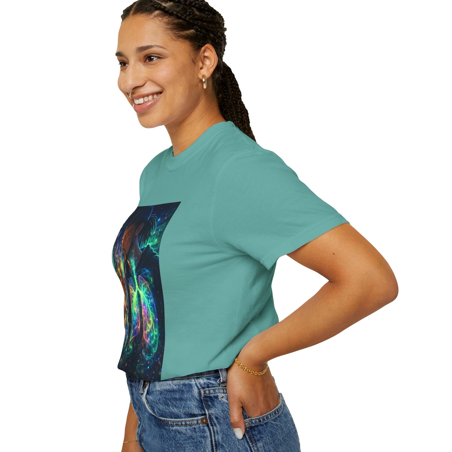 Cosmic Lungs T-Shirt — Neon Anatomical Art Tee
