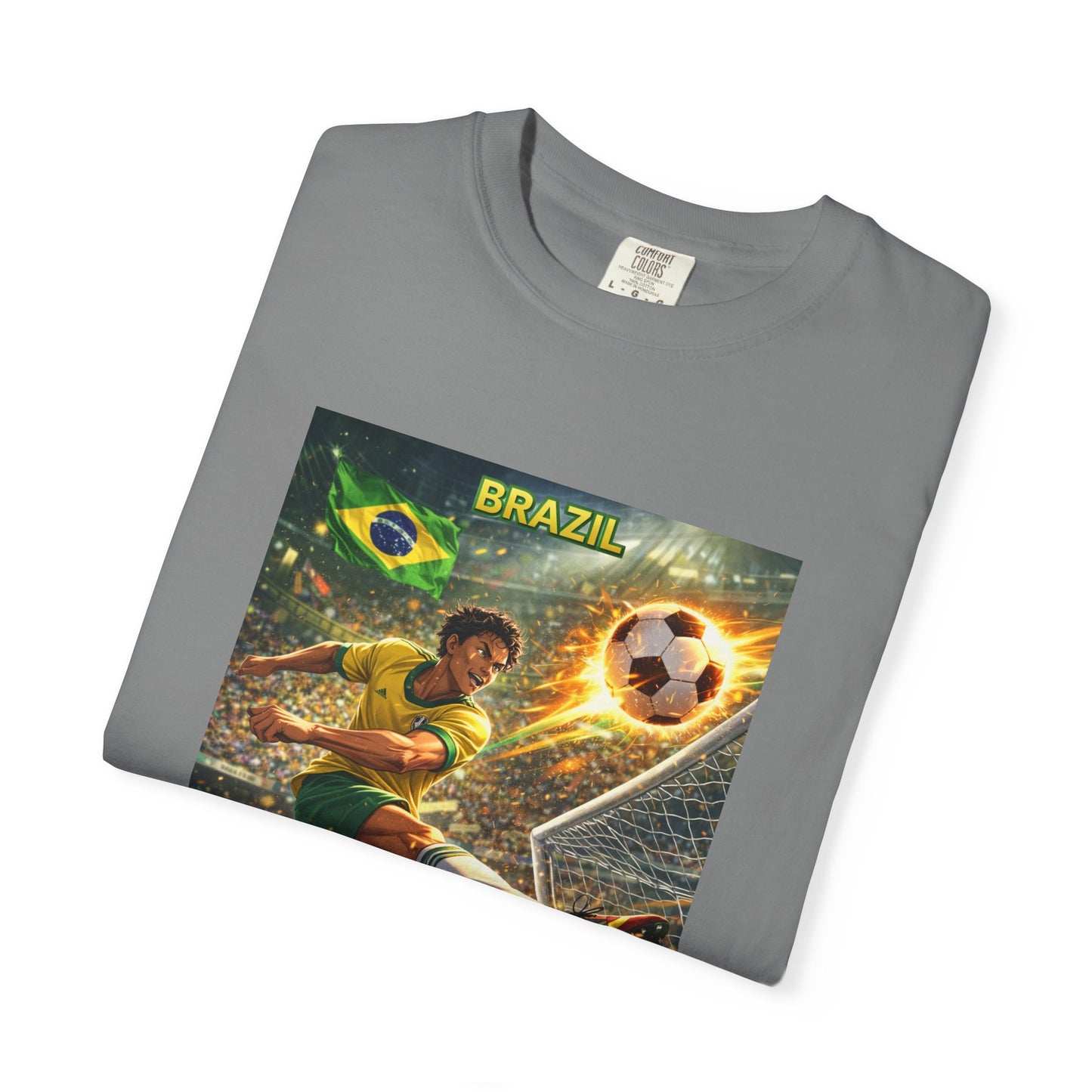 Brazil Soccer T-Shirt – Vintage Player Kick Graphic (Brazil)