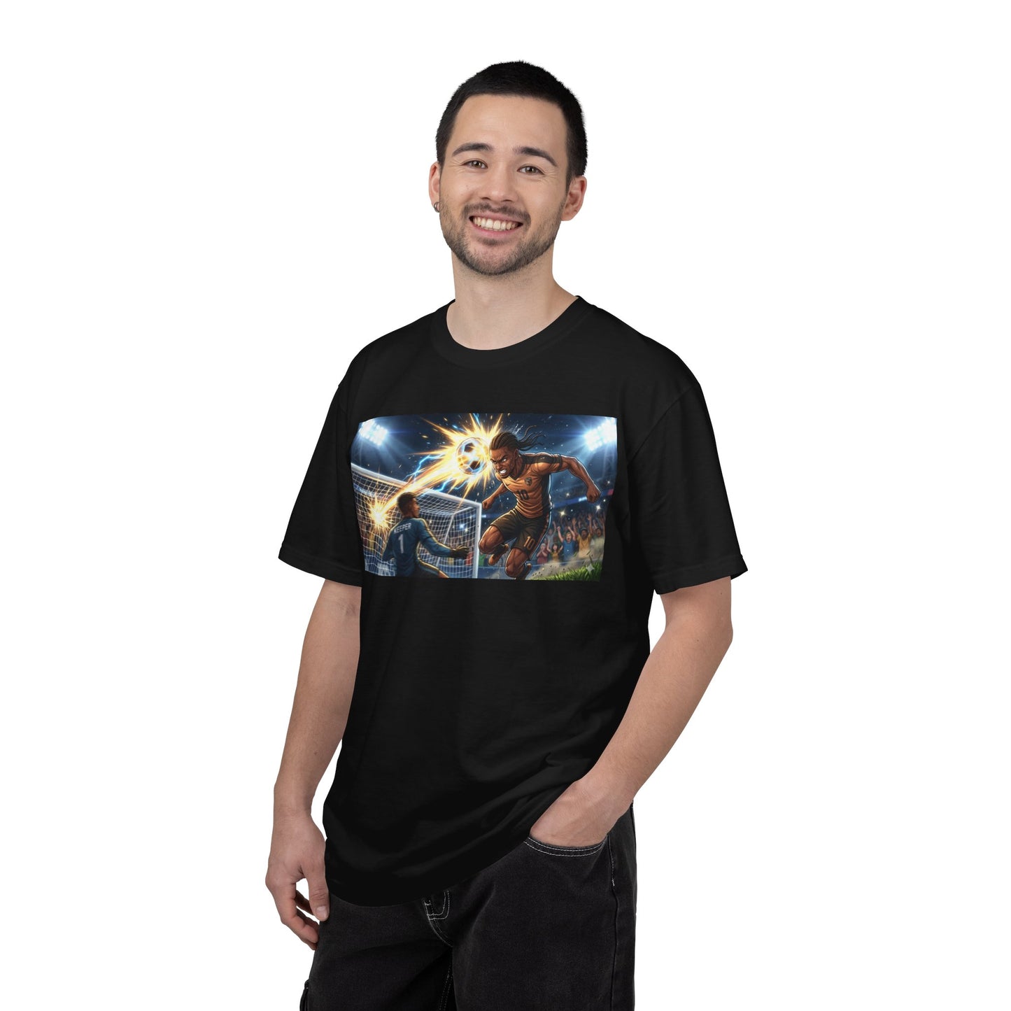 Soccer Goal Explosion T-Shirt — Action-Packed Football Graphic Tee