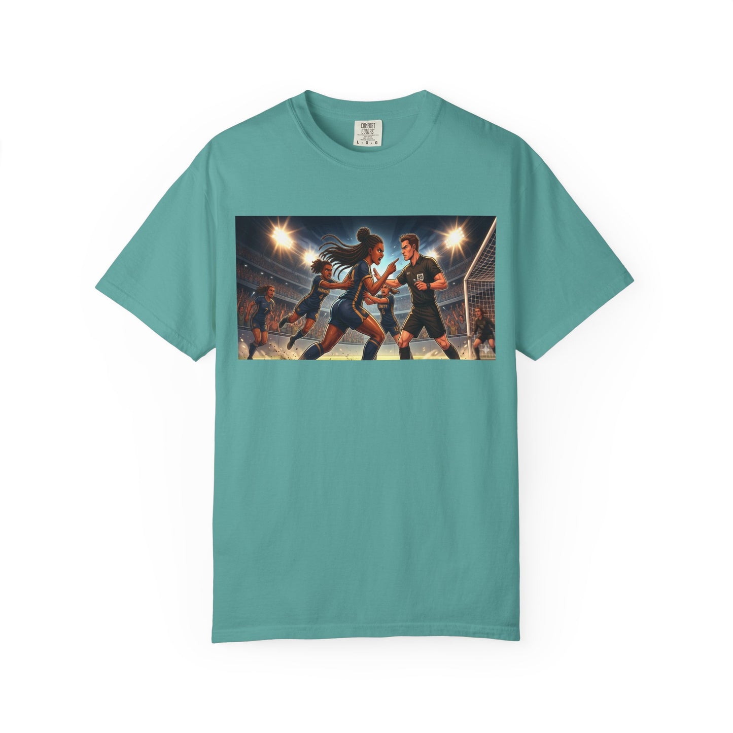 Soccer Night Match T-Shirt — Dynamic Players Under Stadium Lights