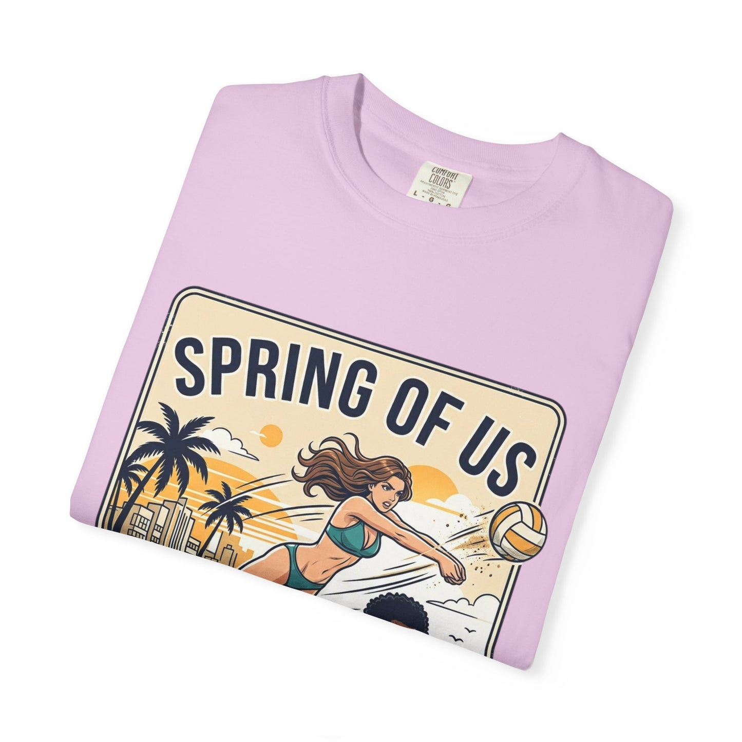 Spring of Us Beach Volleyball T-Shirt — Miami, Florida Retro Sun & Palm Tee