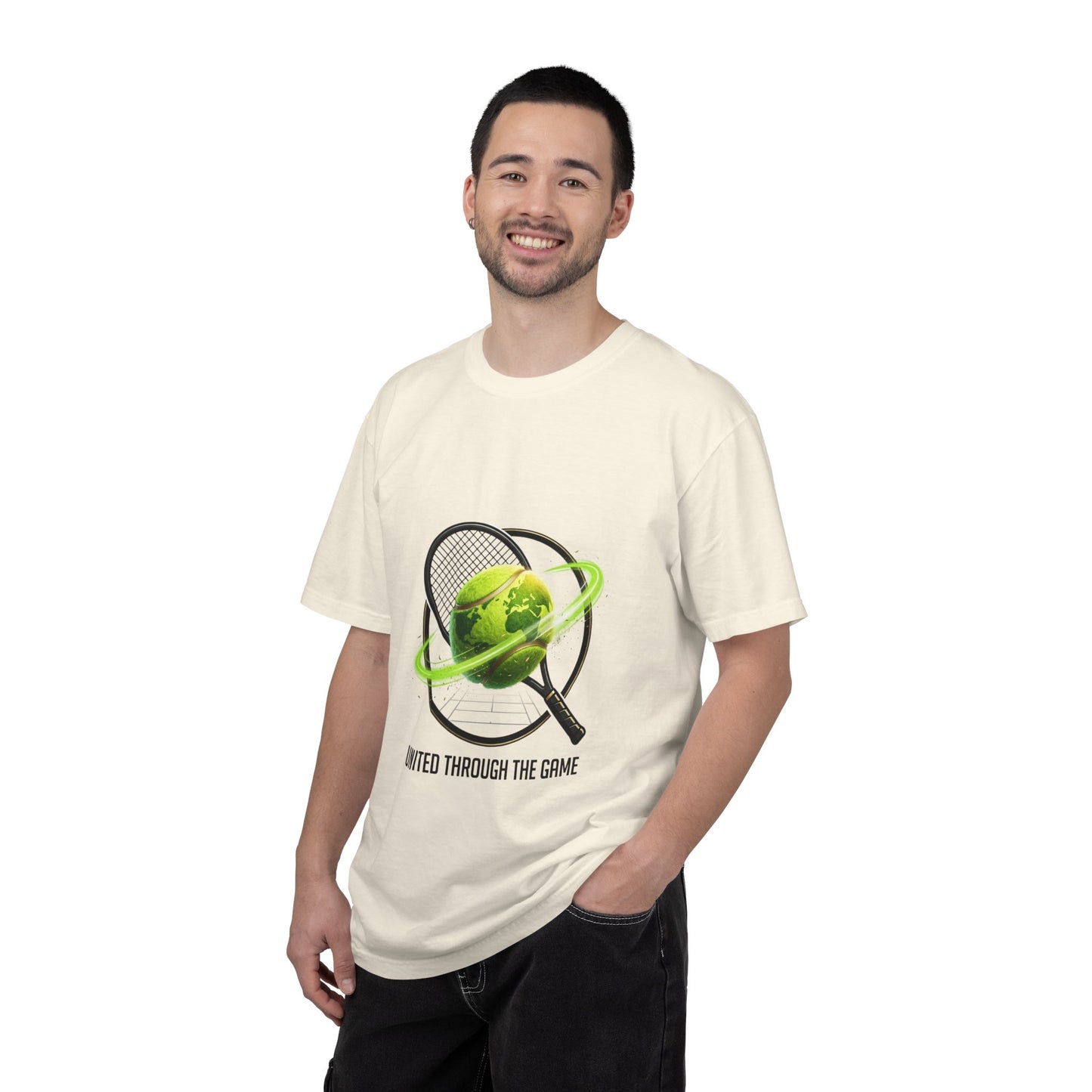 Tennis Globe T‑Shirt — "United Through the Game" Sports Tee
