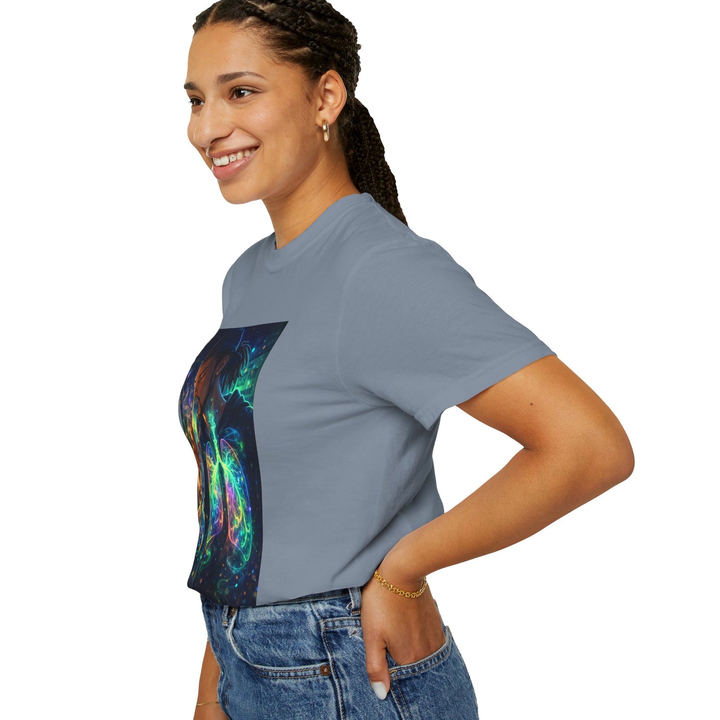 Cosmic Lungs T-Shirt — Neon Anatomical Art Tee