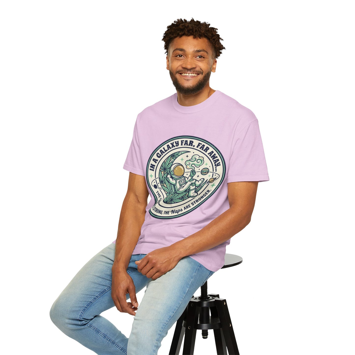 T-Shirt — "In a Galaxy Far, Far Away" Retro Space Nap Graphic Tee