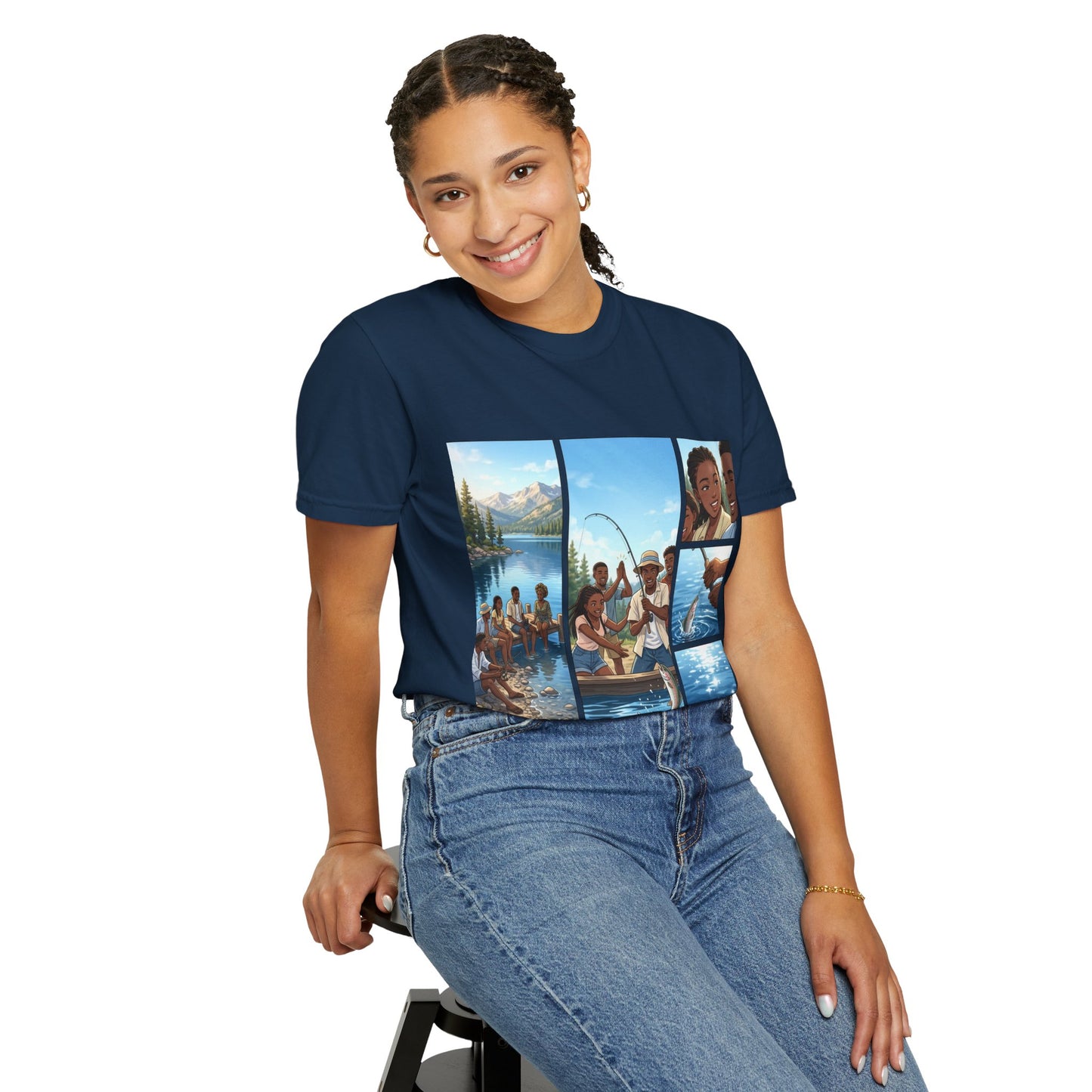ake Tahoe Fishing Moments T-Shirt — Retro Outdoors Fishing Graphic Tee