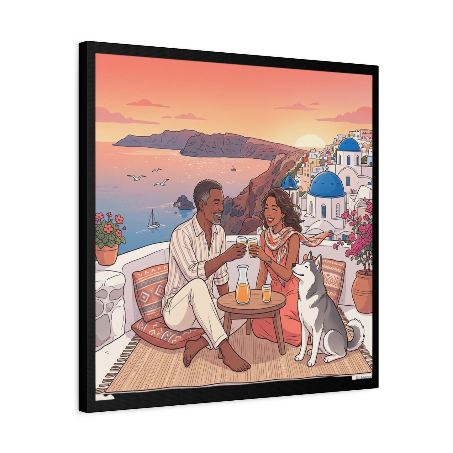 Santorini, Greece – “Sunset Serenade - Matte Canvas, Stretched, 1.25"